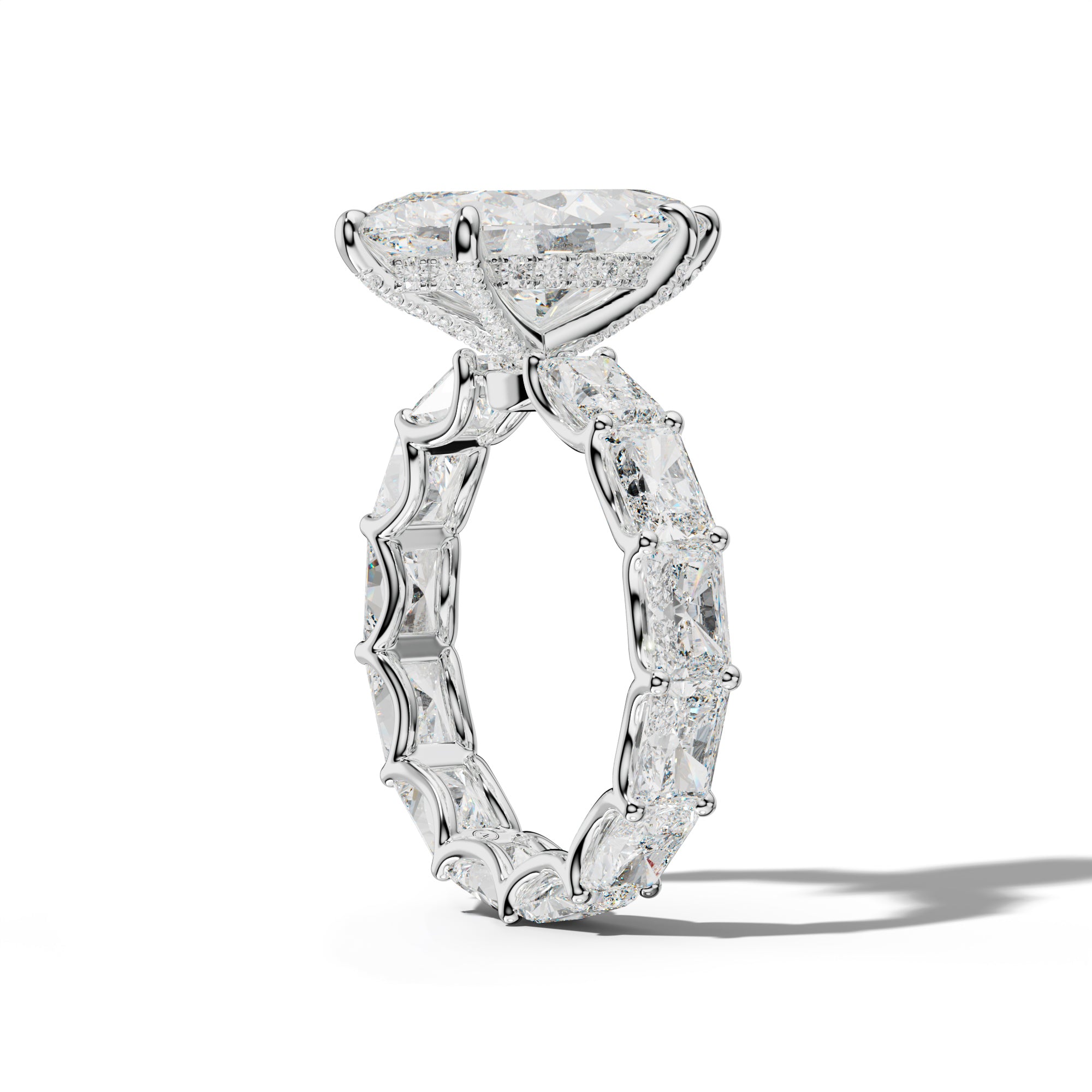 Daphne Marquise Diamond Engagement Ring With East West Radiant Side Stones