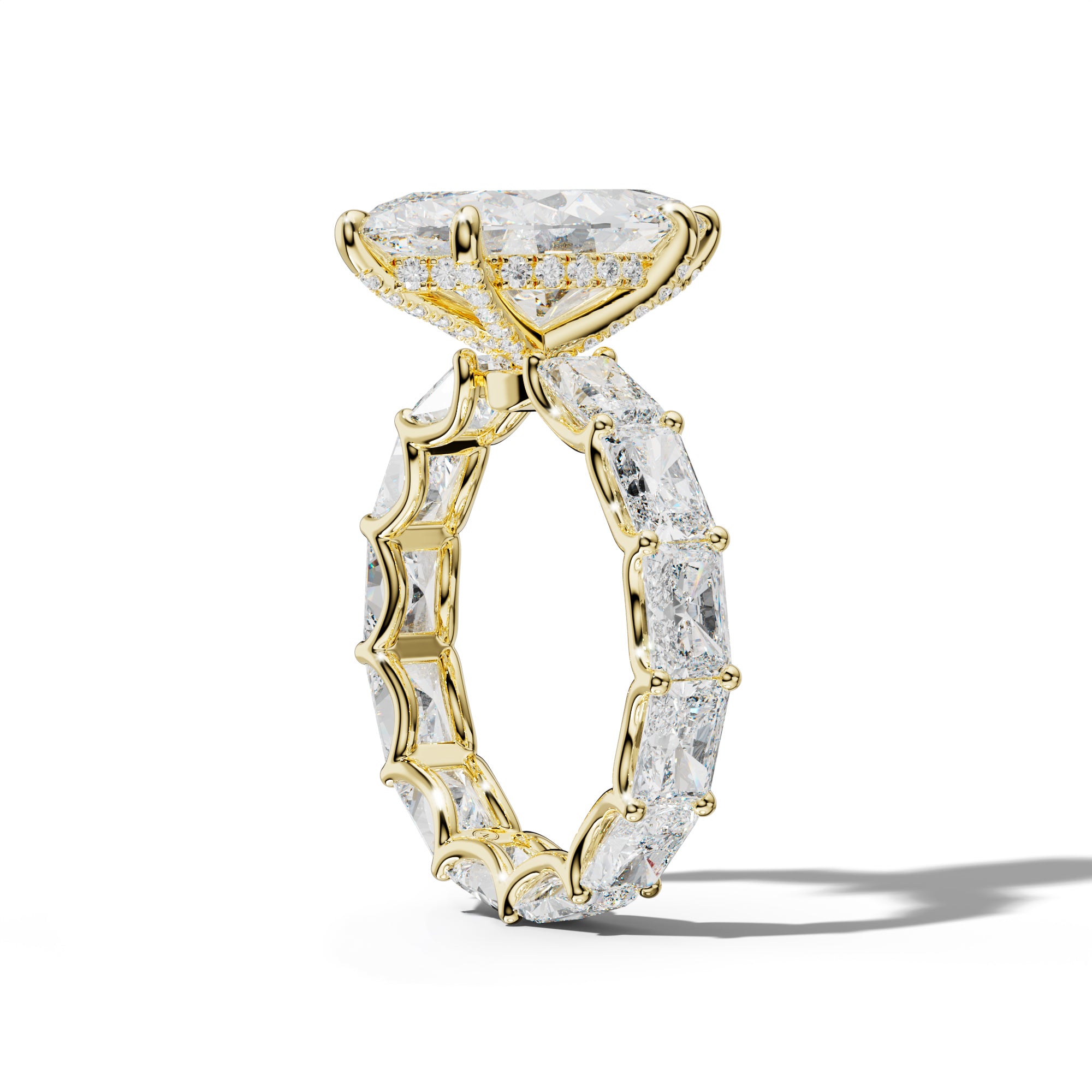 Daphne Marquise Diamond Engagement Ring With East West Radiant Side Stones