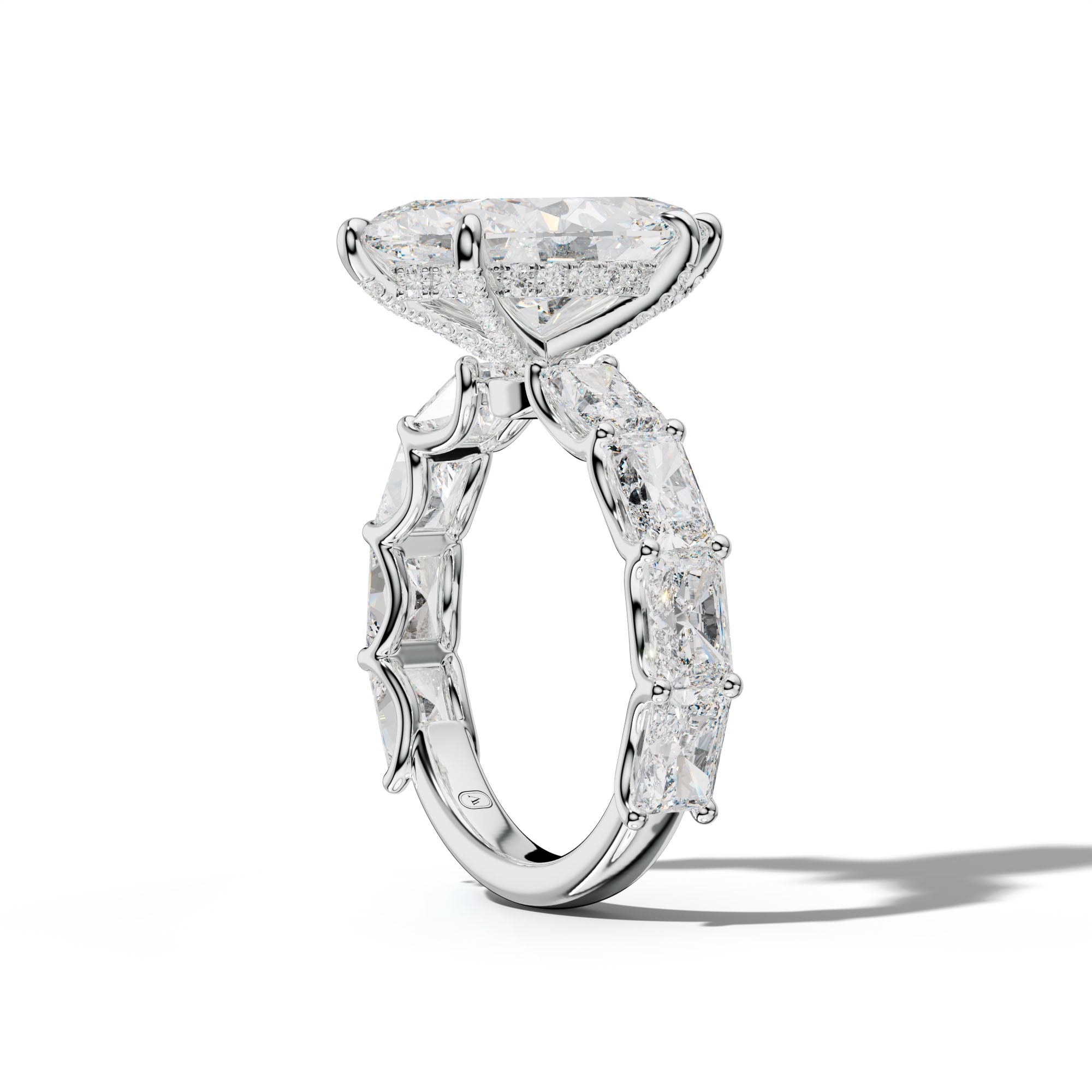 Nancy Marquise Diamond Engagement Ring With East West Radiant Side Stones