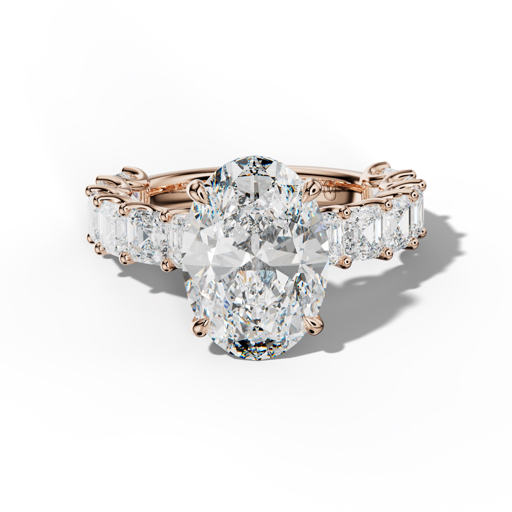 Haven Oval Diamond Engagement Ring With Asscher Side Stones