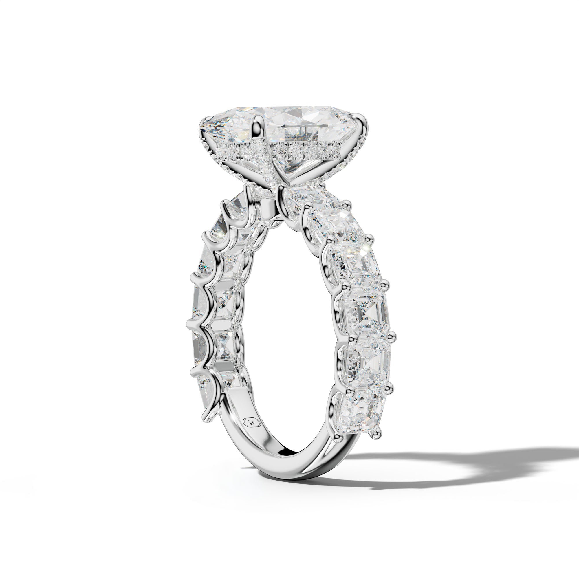 Haven Oval Diamond Engagement Ring With Asscher Side Stones