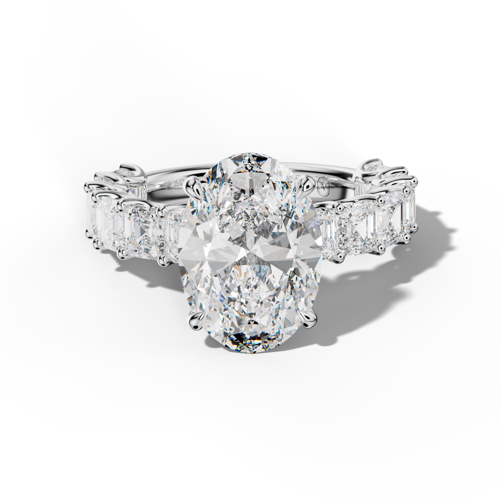 Haven Oval Diamond Engagement Ring With Asscher Side Stones