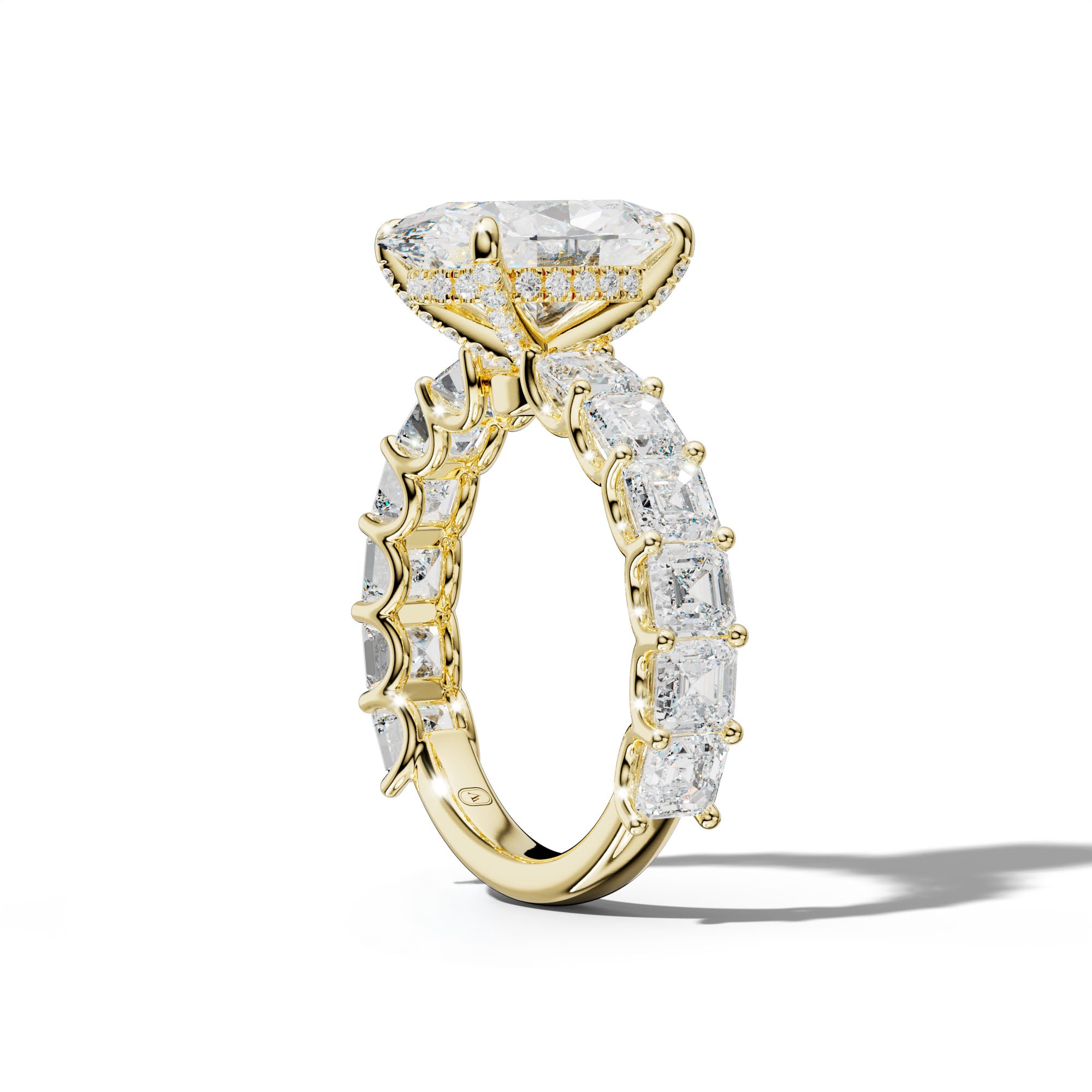 Haven Oval Diamond Engagement Ring With Asscher Side Stones