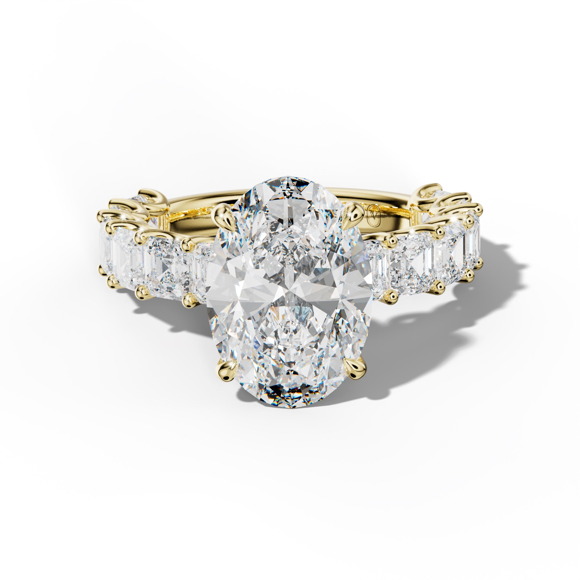 Haven Oval Diamond Engagement Ring With Asscher Side Stones