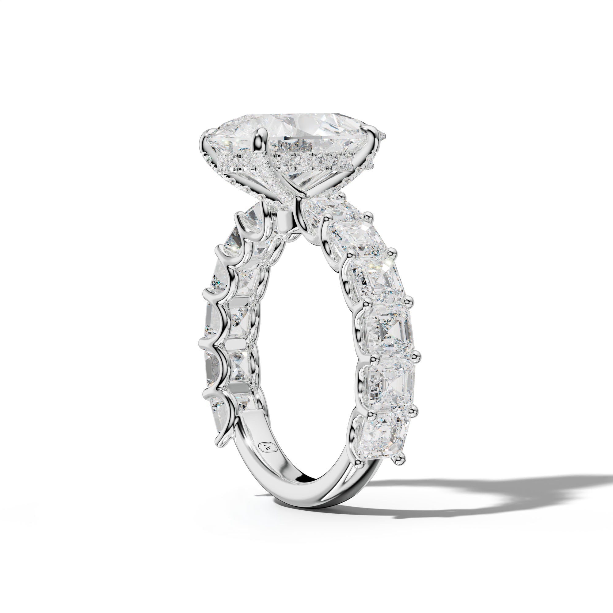 Haven Pear Shape Engagement Ring With Asscher Side Stones