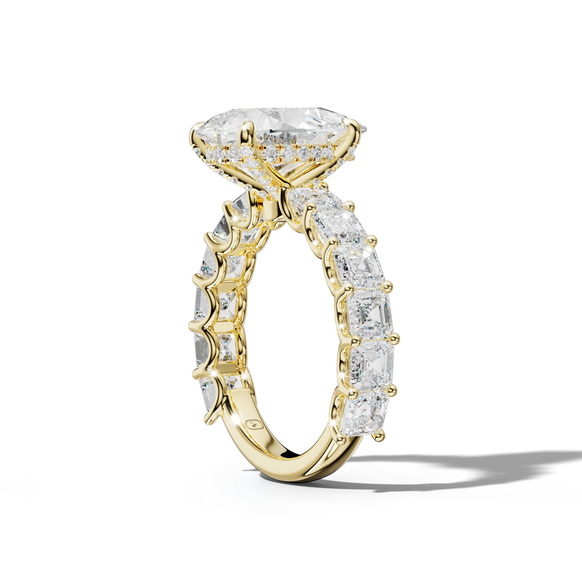 Haven Pear Shape Engagement Ring With Asscher Side Stones
