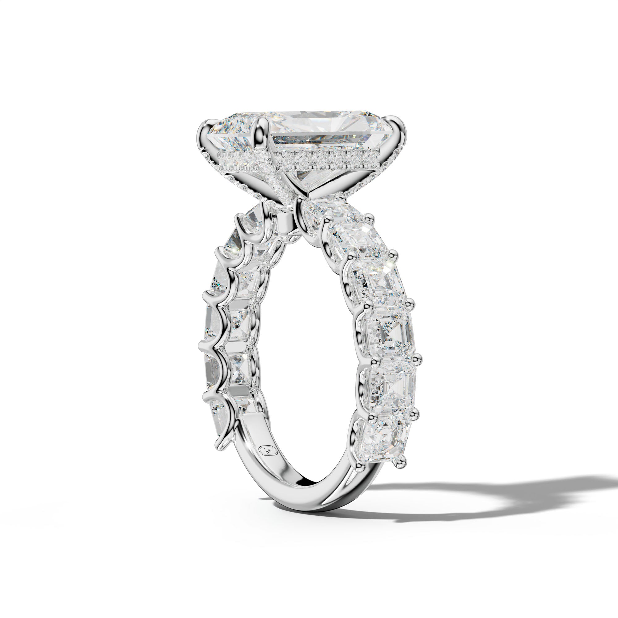 Haven Radiant Diamond Engagement Ring With Asscher Side Stones