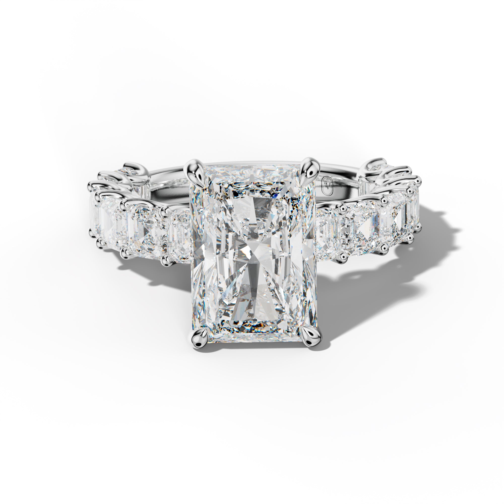 Haven Radiant Diamond Engagement Ring With Asscher Side Stones