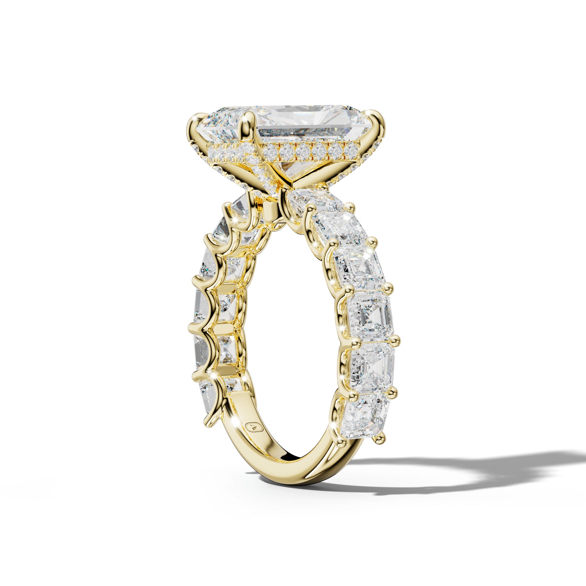 Haven Radiant Diamond Engagement Ring With Asscher Side Stones