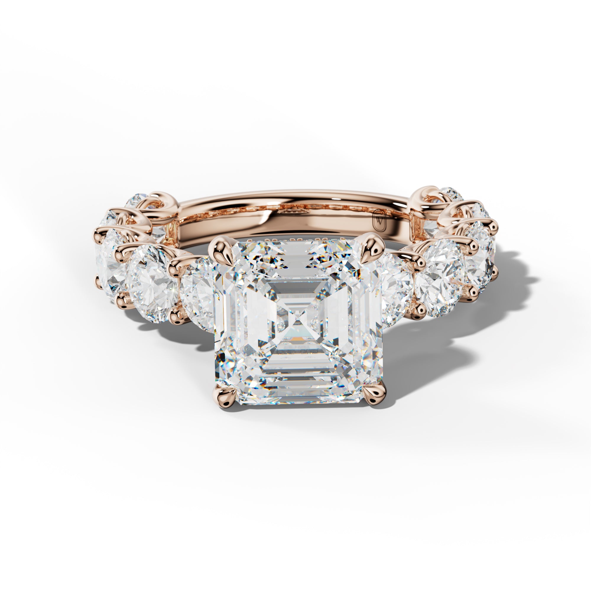 Josie Asscher Diamond Engagement Ring With Round Side Stones