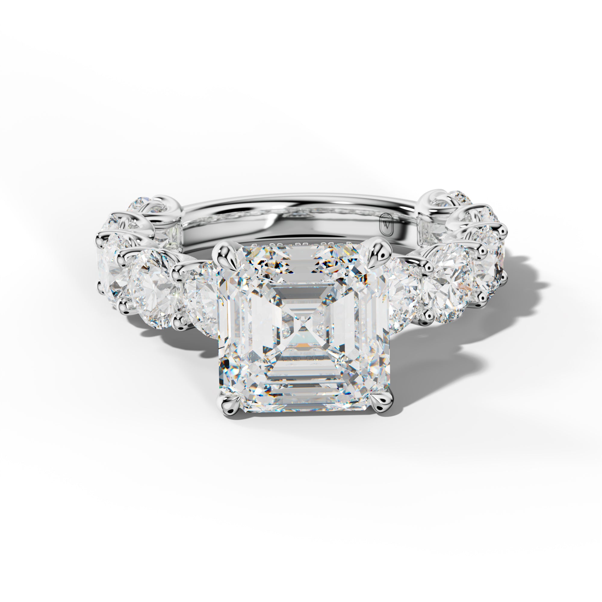 Josie Asscher Diamond Engagement Ring With Round Side Stones