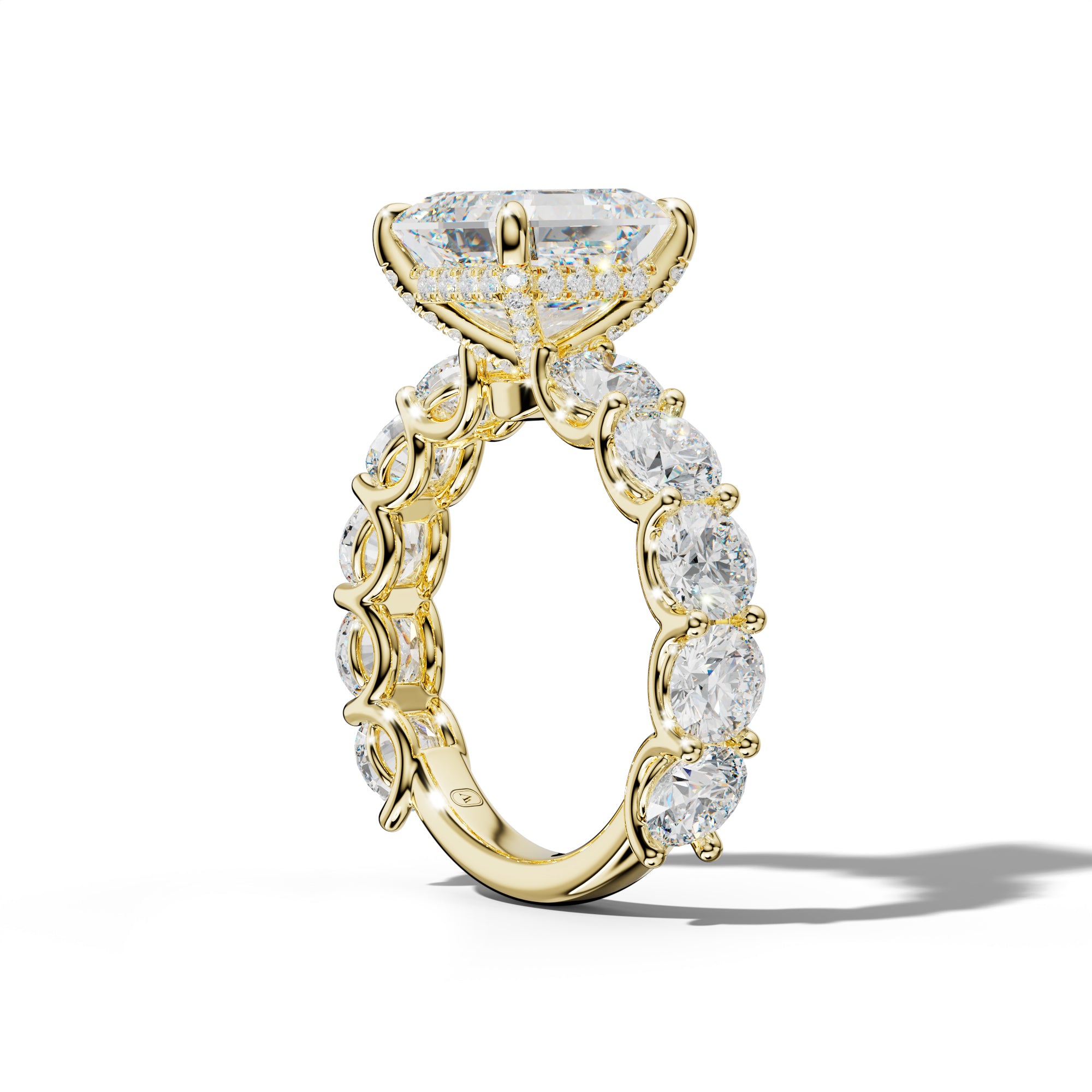 Josie Asscher Diamond Engagement Ring With Round Side Stones