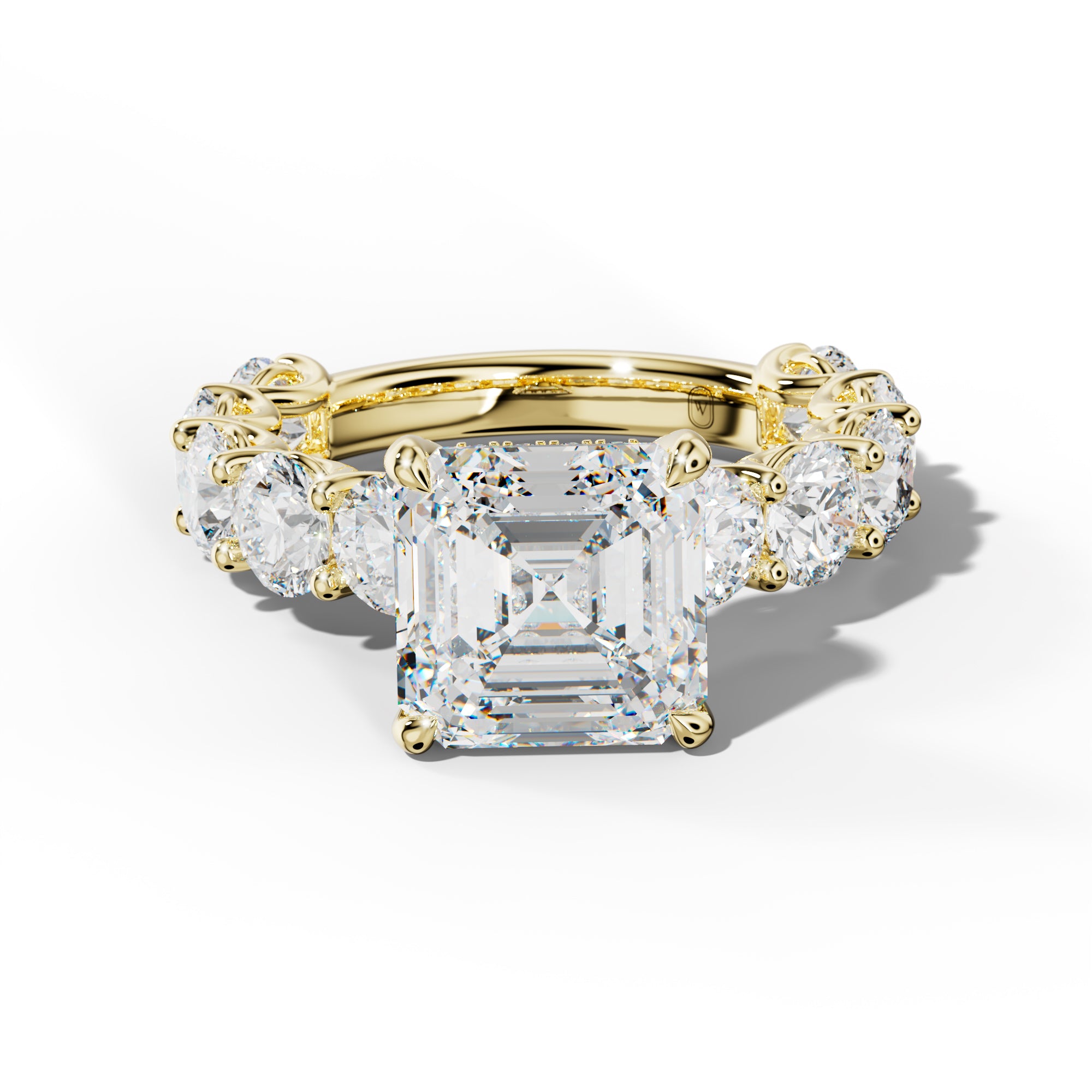 Josie Asscher Diamond Engagement Ring With Round Side Stones