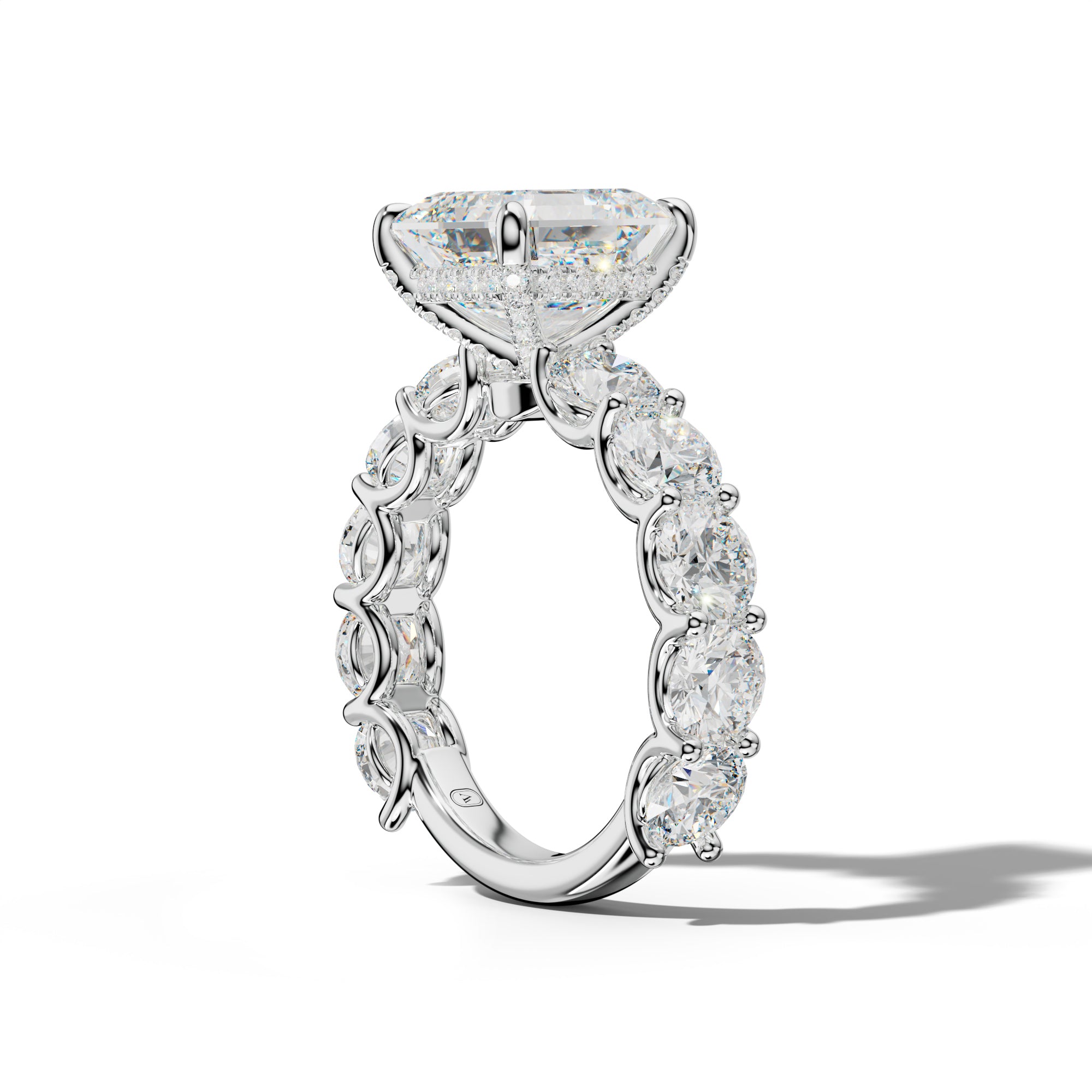 Josie Asscher Diamond Engagement Ring With Round Side Stones