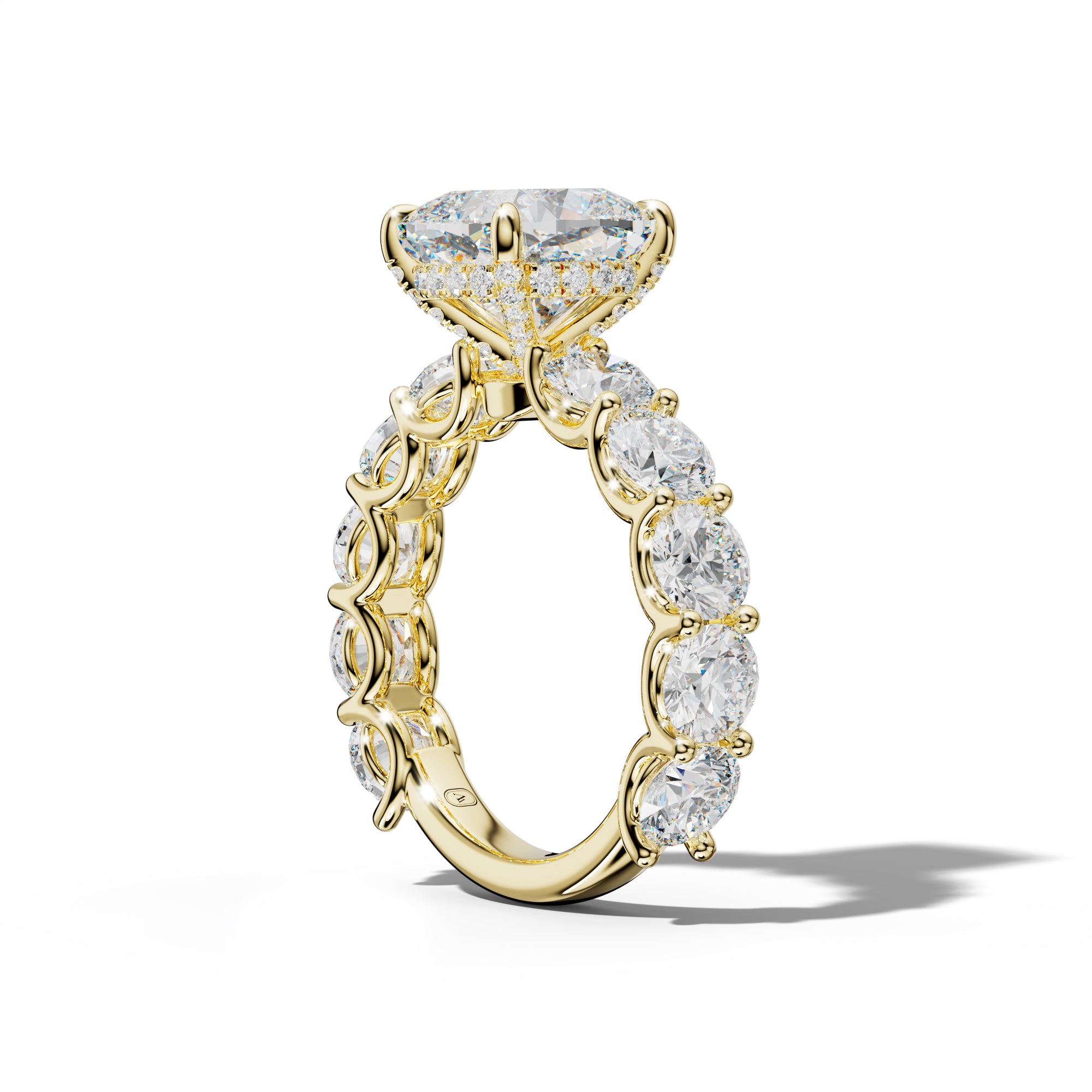 Josie Cushion Diamond Engagement Ring With Round Side Stones