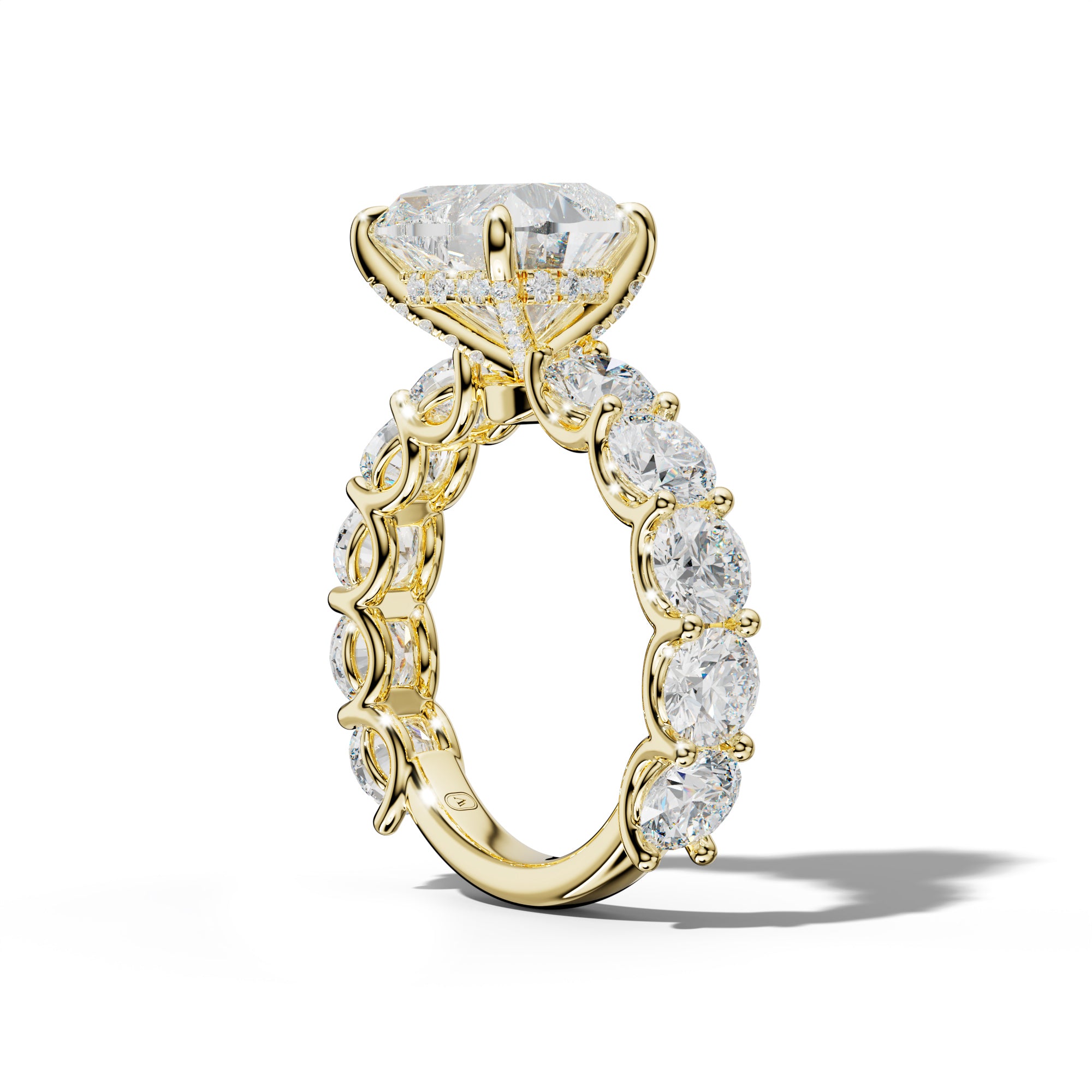 Josie Heart Diamond Engagement Ring With Round Side Stones