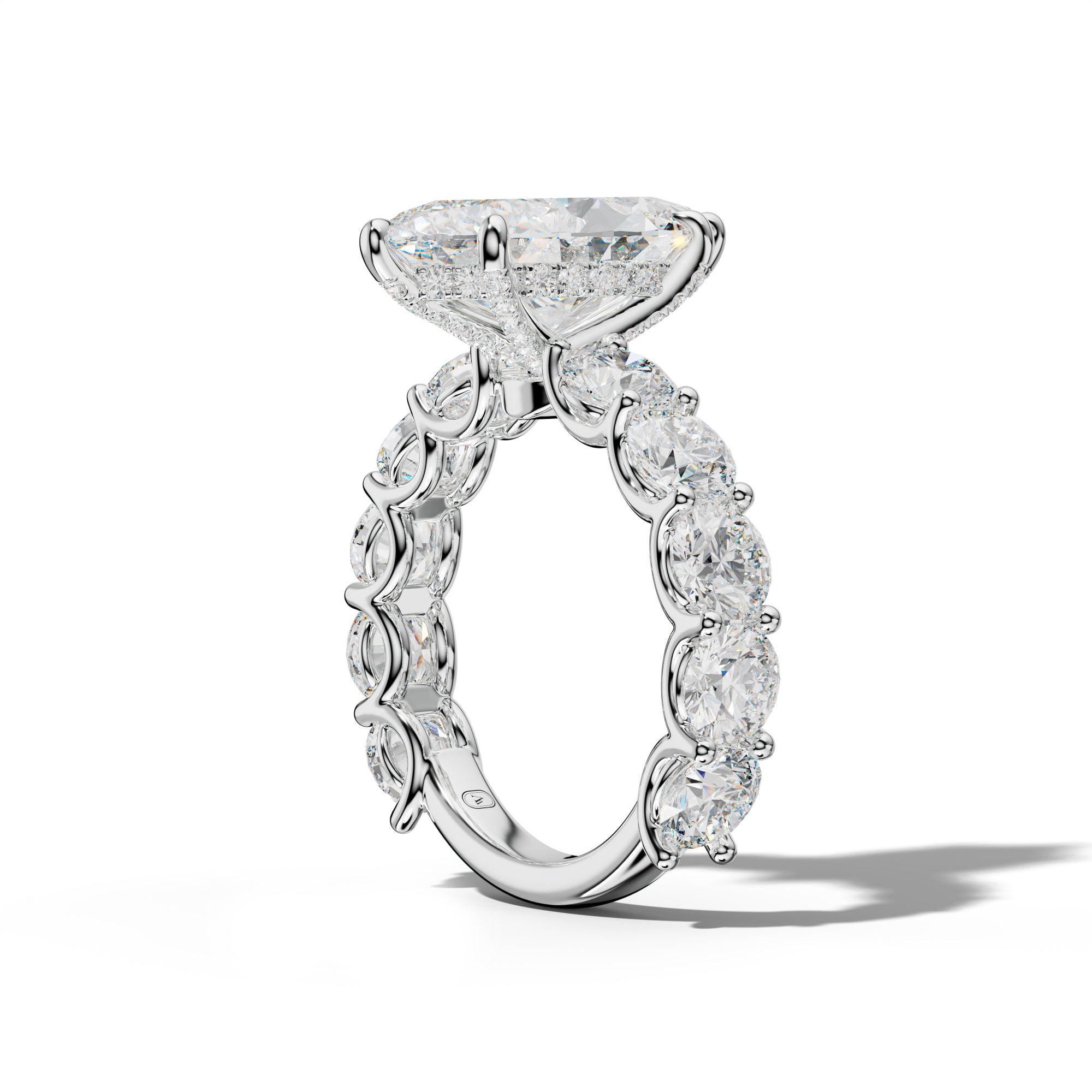 Josie Marquise Diamond Engagement Ring With Round Side Stones