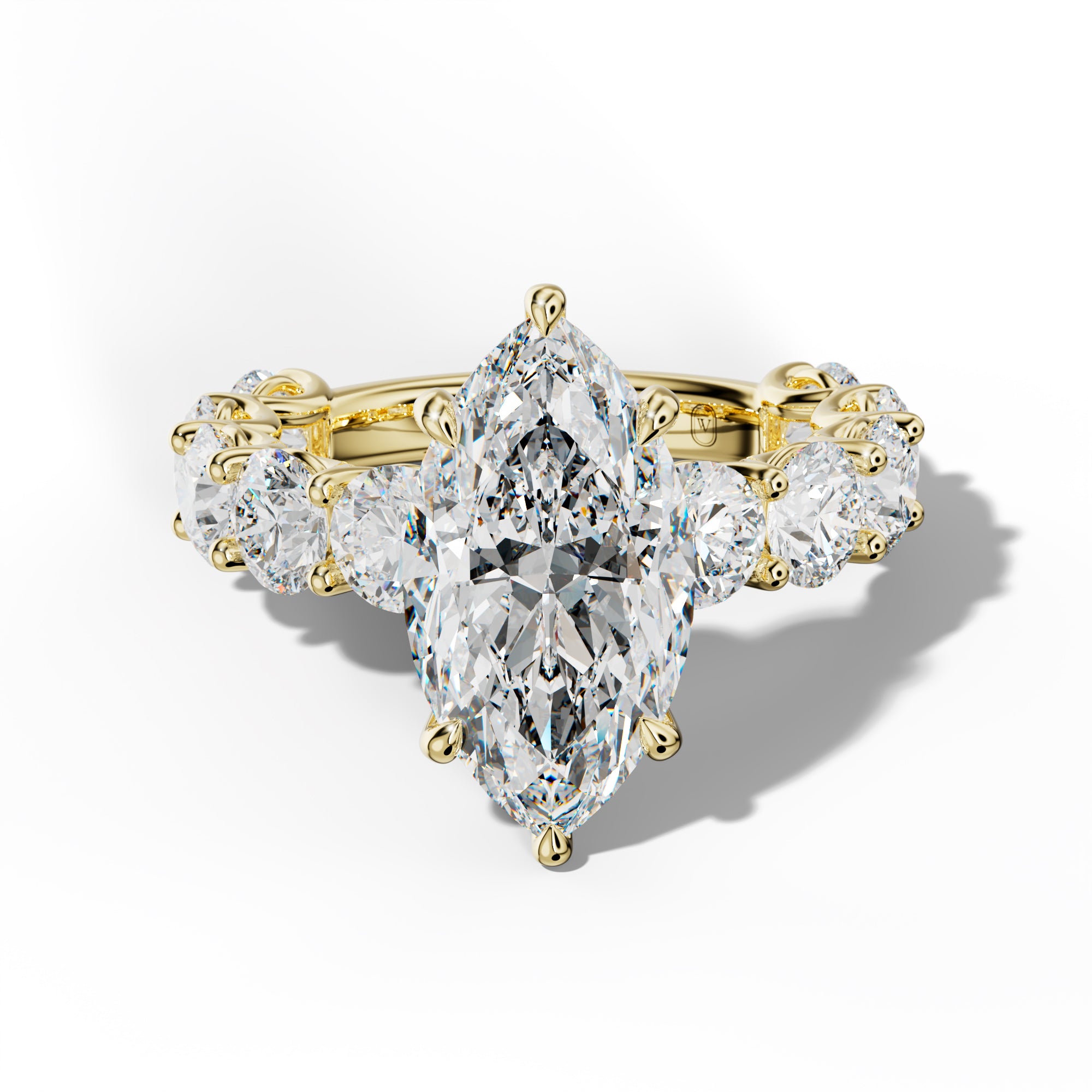 Josie Marquise Diamond Engagement Ring With Round Side Stones