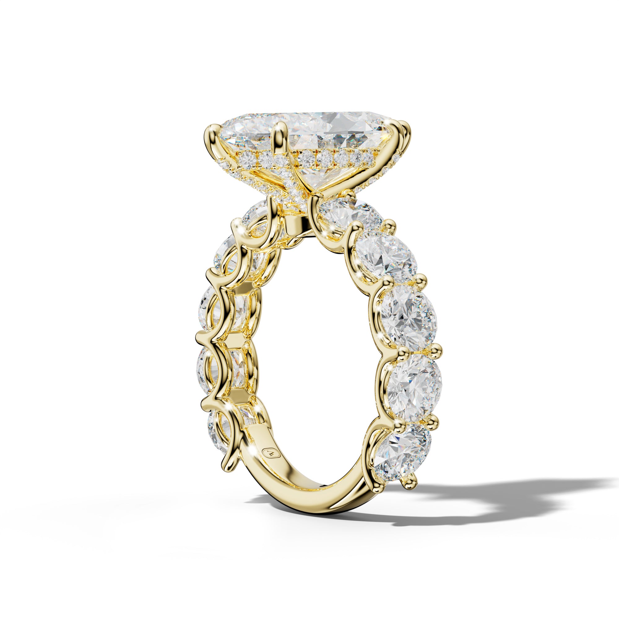 Josie Marquise Diamond Engagement Ring With Round Side Stones