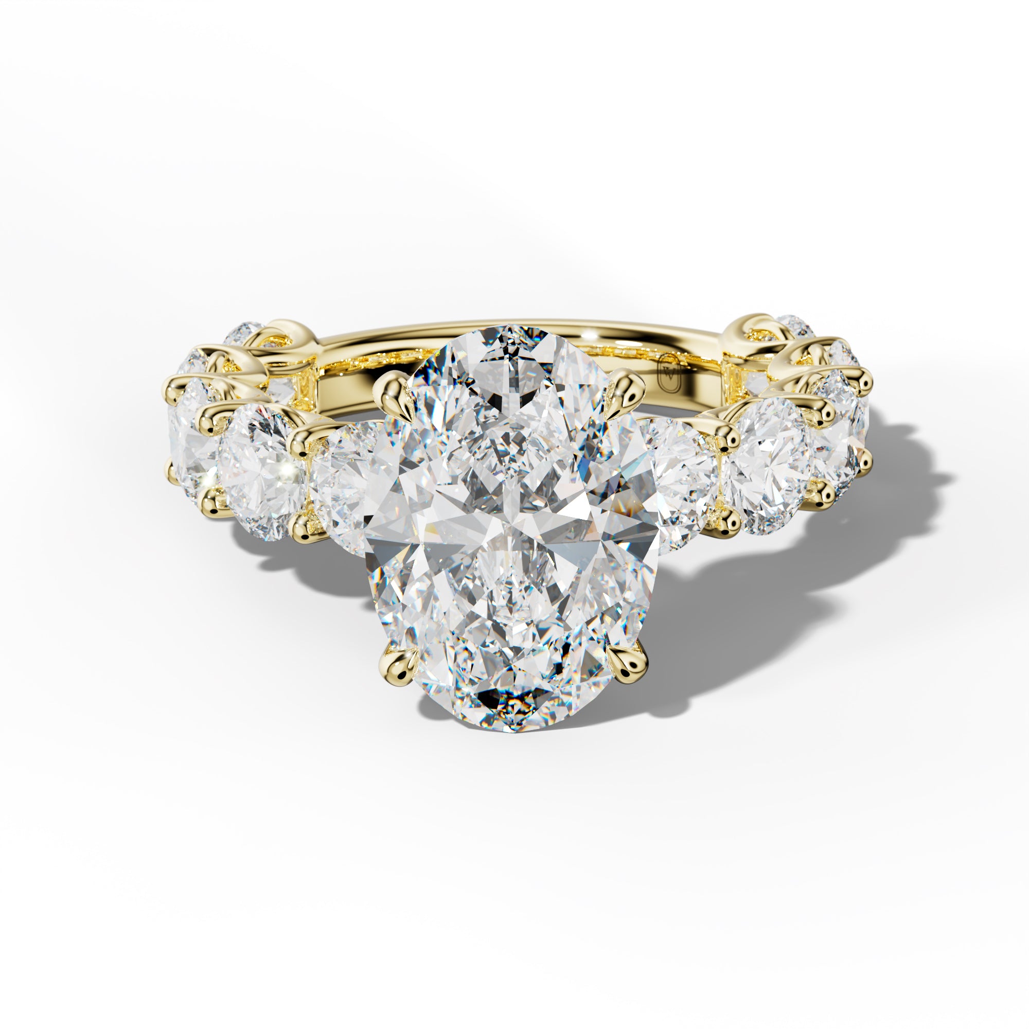 Josie Oval Diamond Engagement Ring With Round Side Stones