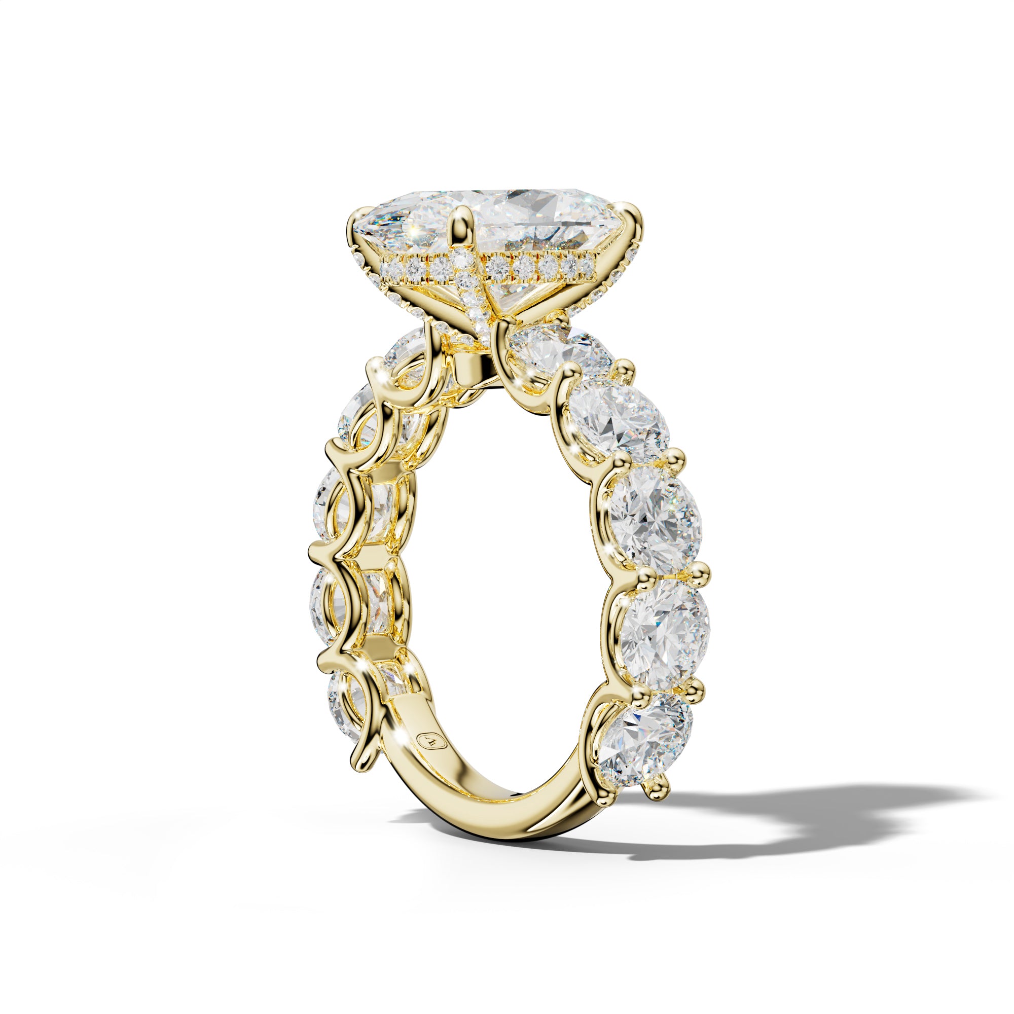 Josie Oval Diamond Engagement Ring With Round Side Stones