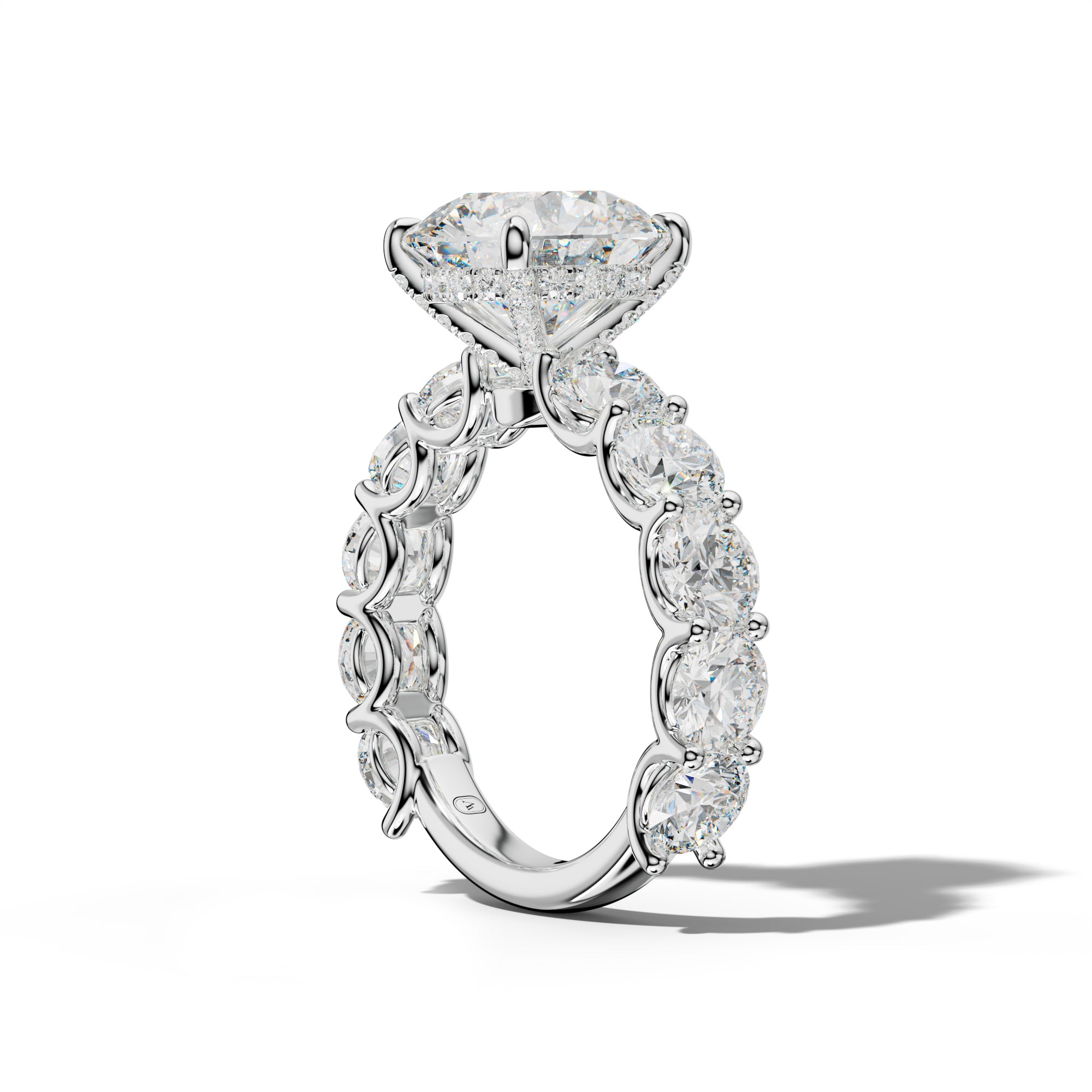 Josie Round Diamond Engagement Ring With Round Side Stones