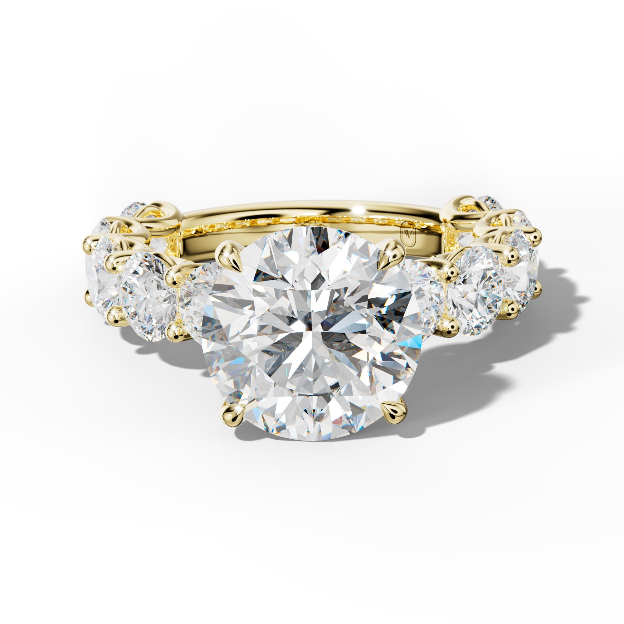 Josie Round Diamond Engagement Ring With Round Side Stones