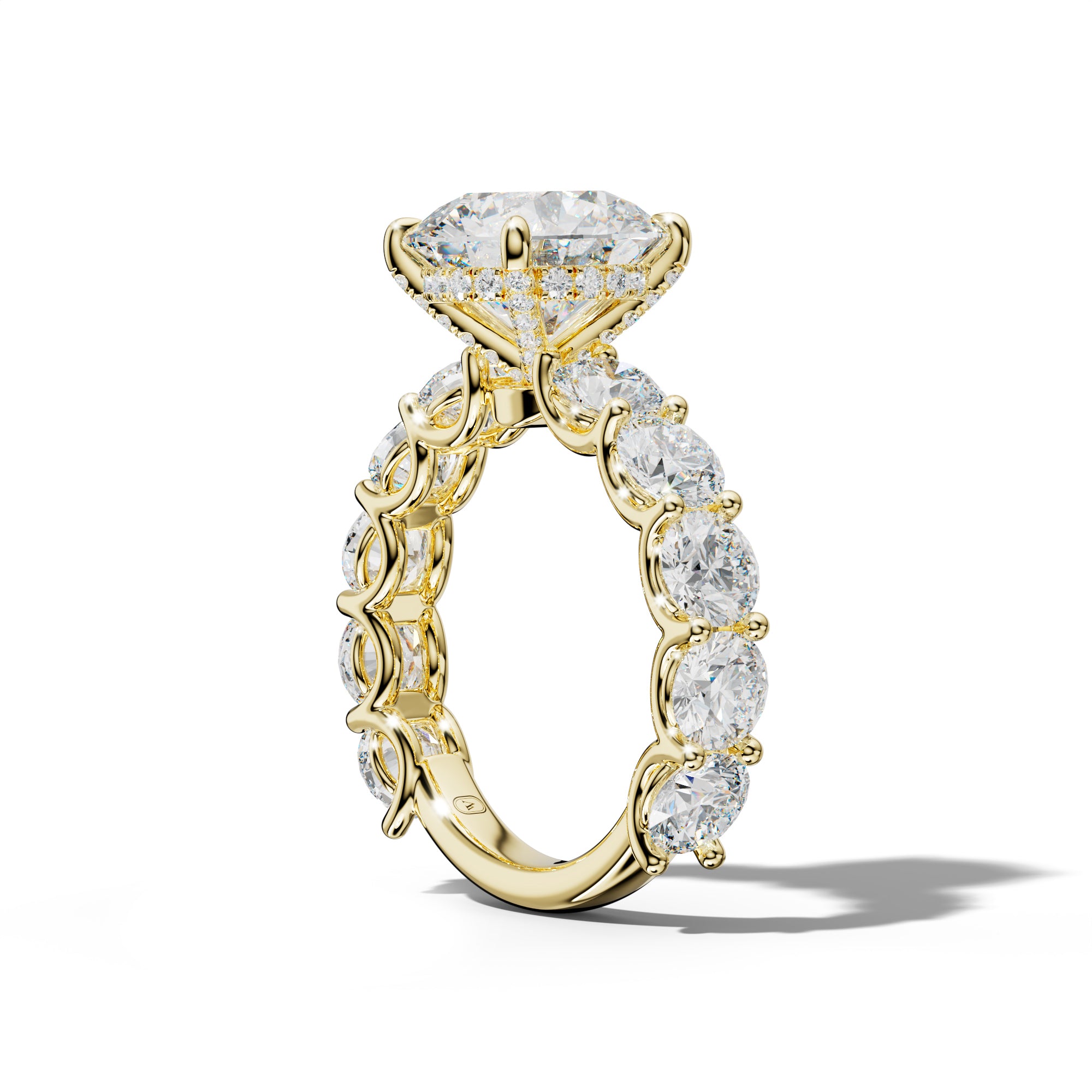 Josie Round Diamond Engagement Ring With Round Side Stones