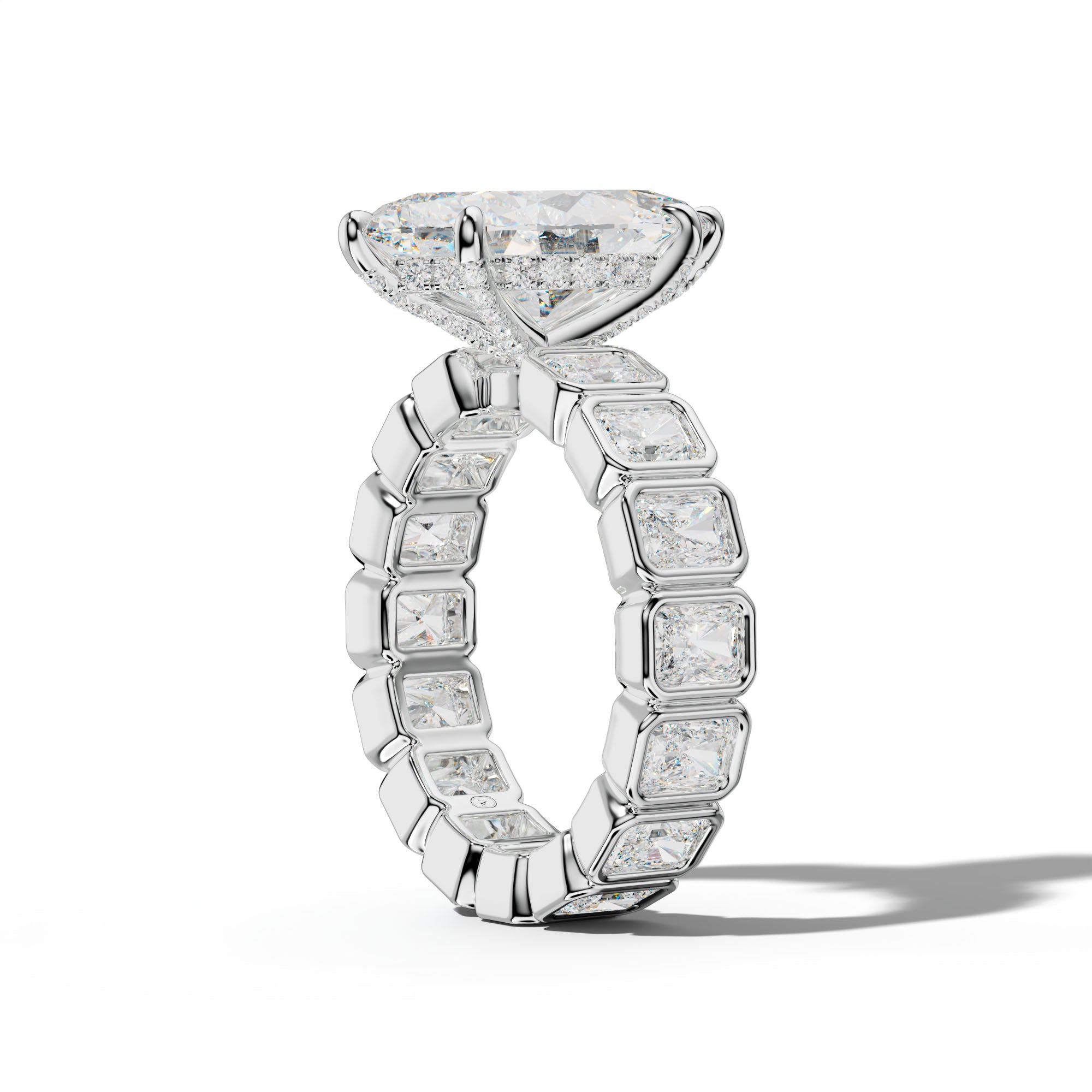 Amirah Marquise Diamond Engagement Ring With Radiant Side Stones