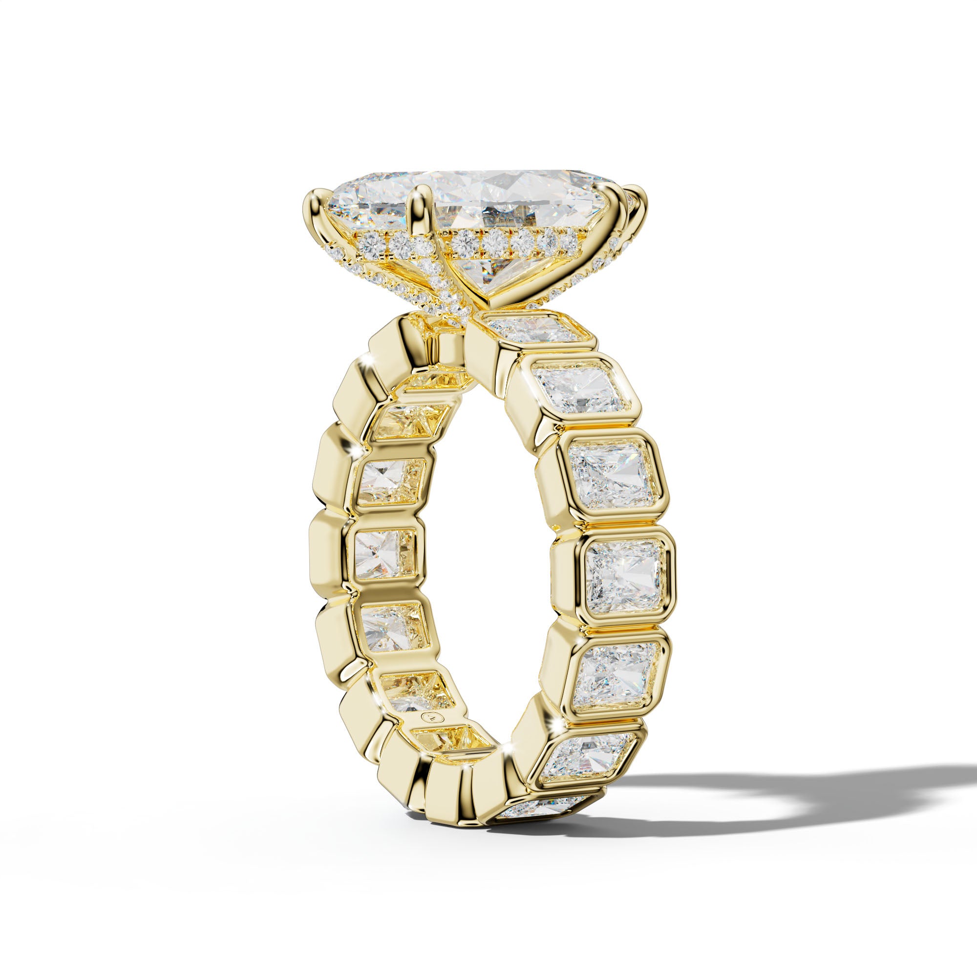 Amirah Marquise Diamond Engagement Ring With Radiant Side Stones
