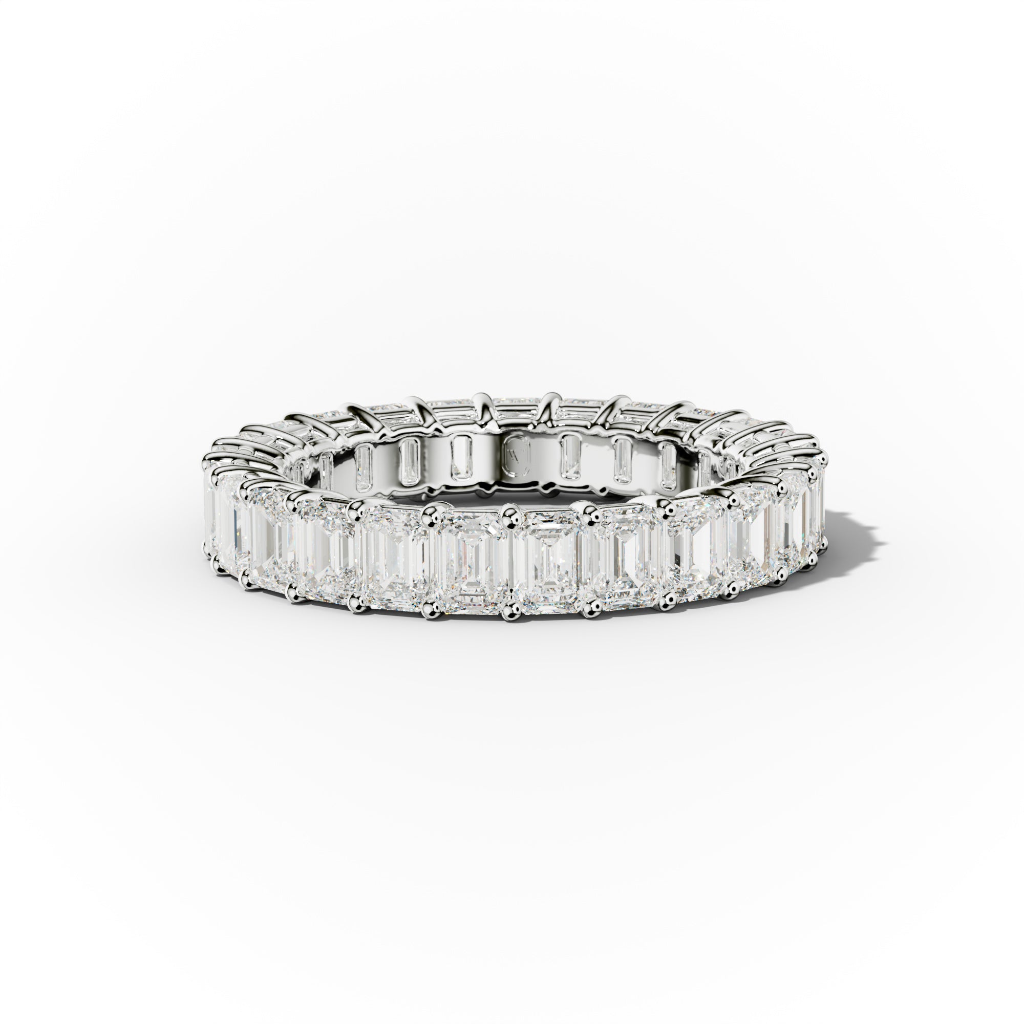 3.0 Carat Emerald Cut Diamond Eternity Band Shared Prong