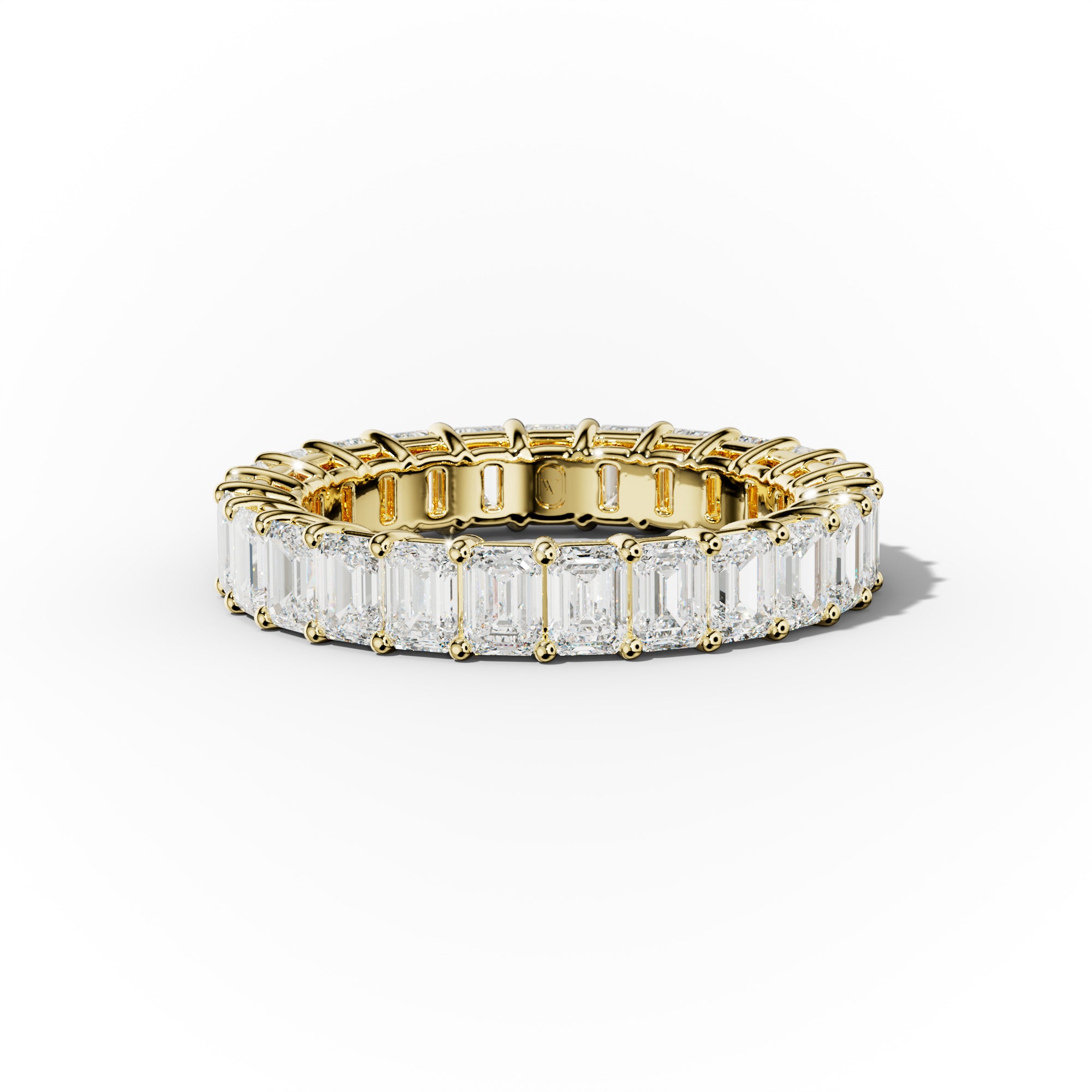 3.0 Carat Emerald Cut Diamond Eternity Band Shared Prong