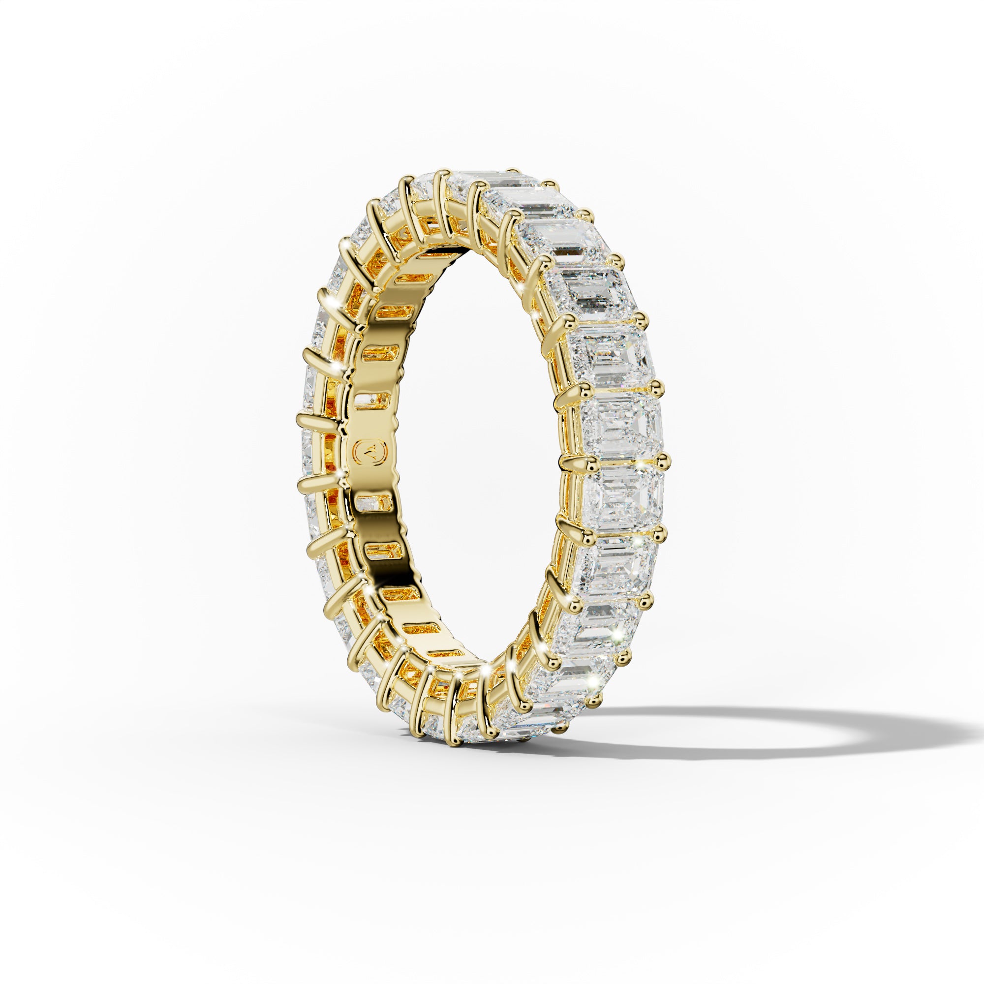3.0 Carat Emerald Cut Diamond Eternity Band Shared Prong