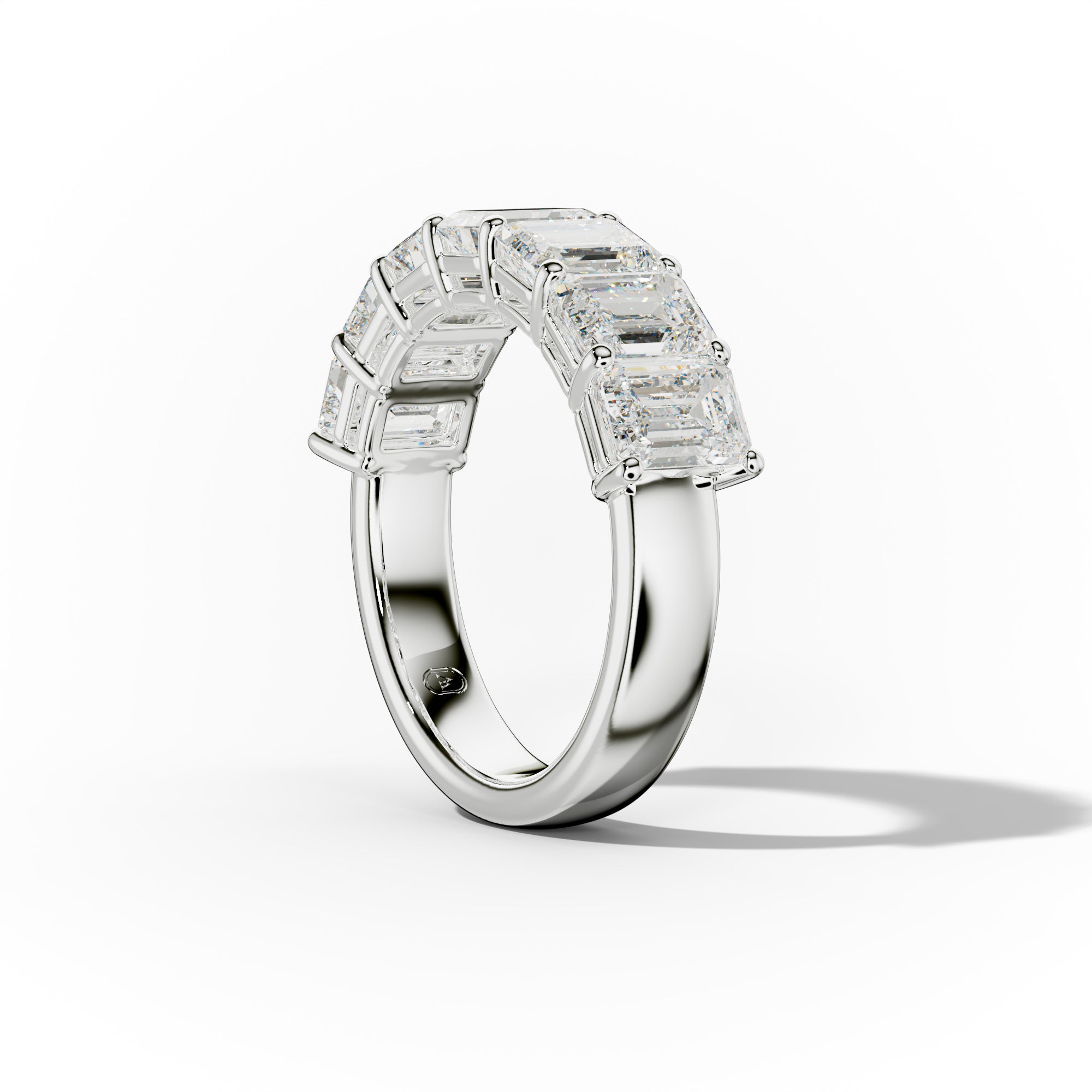 4.0 Carat Emerald Diamond Anniversary Band