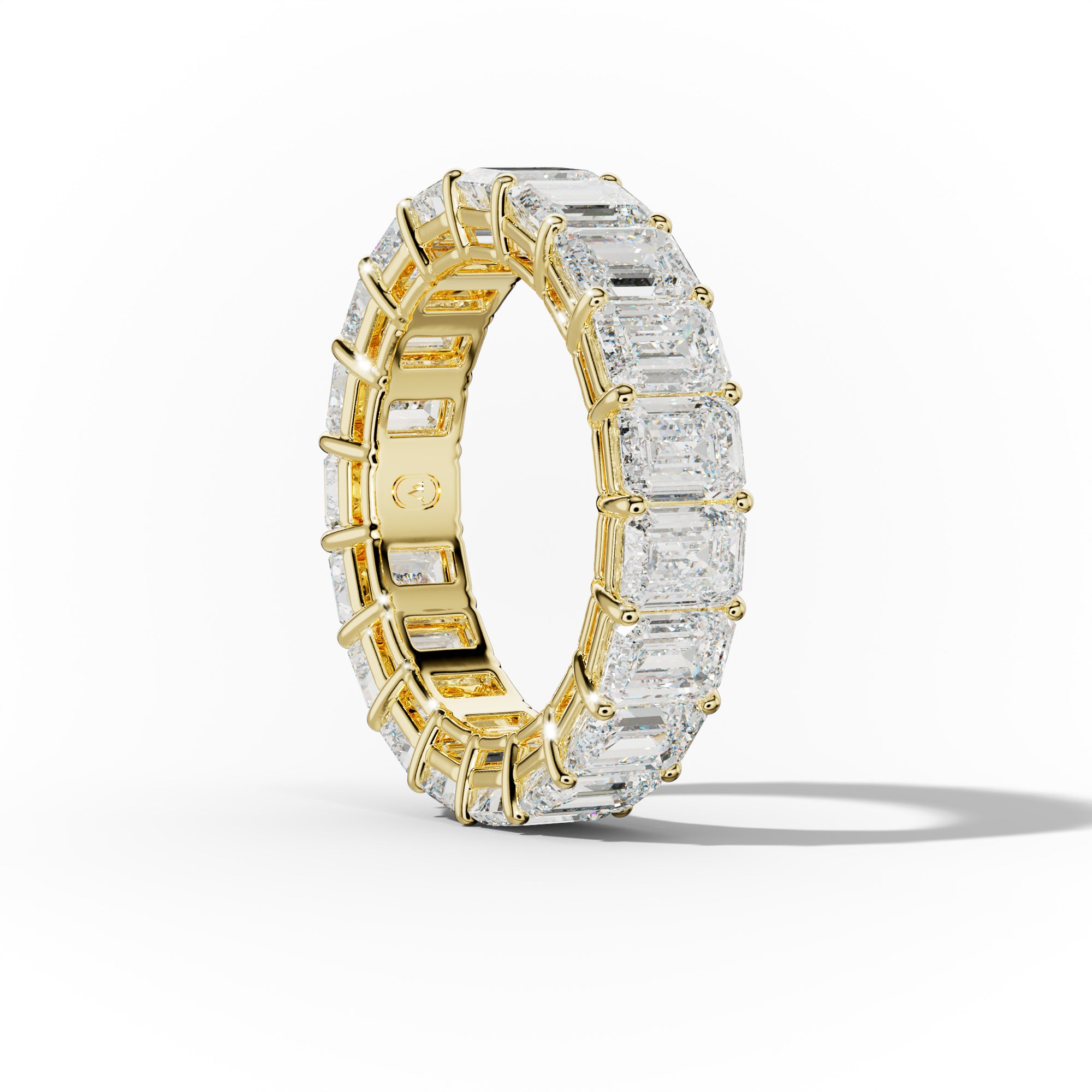 7.0 Carat Emerald Cut Diamond Eternity Band Shared Prong