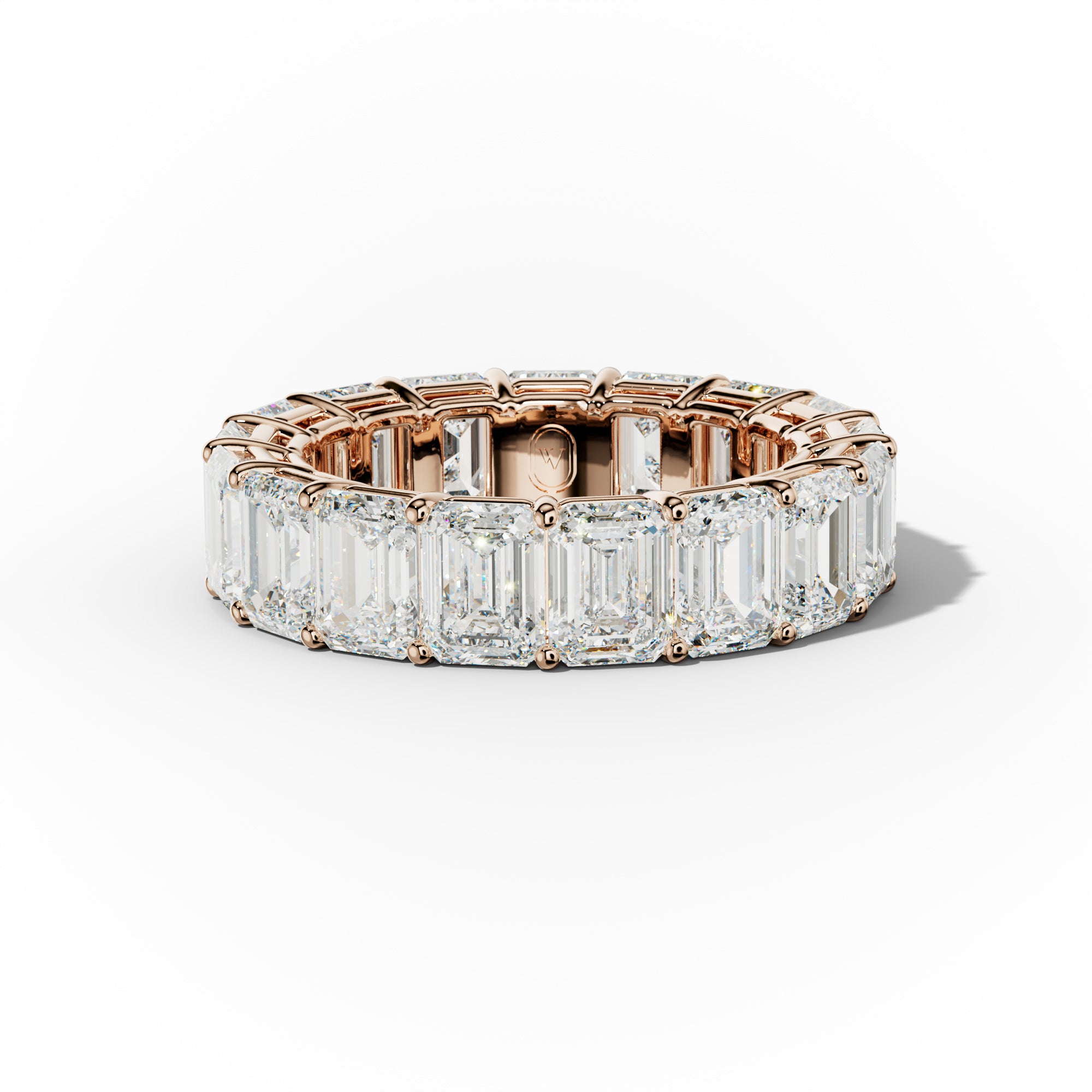 9.0 ct. Emerald Diamond Eternity Wedding Band