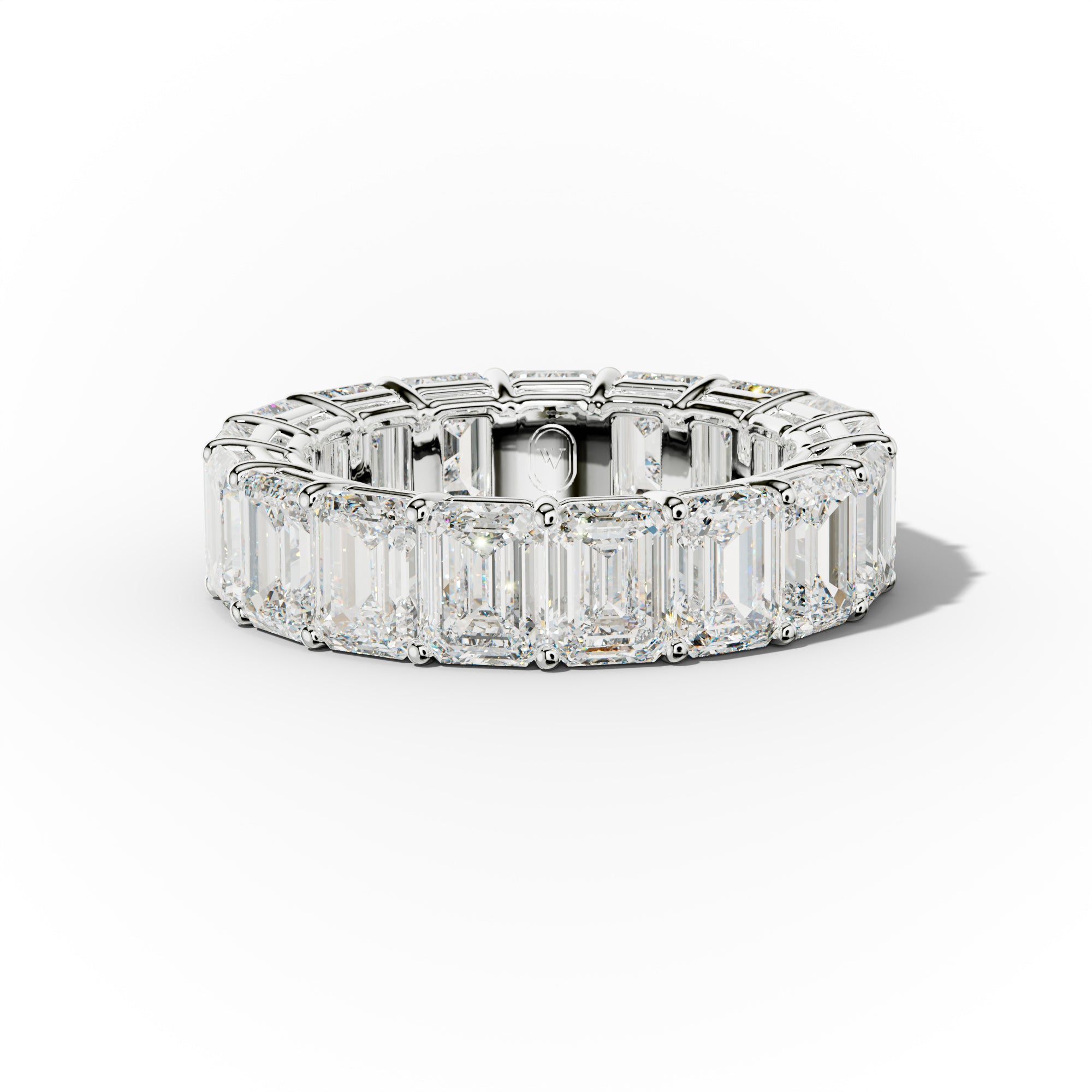 9.0 ct. Emerald Diamond Eternity Wedding Band