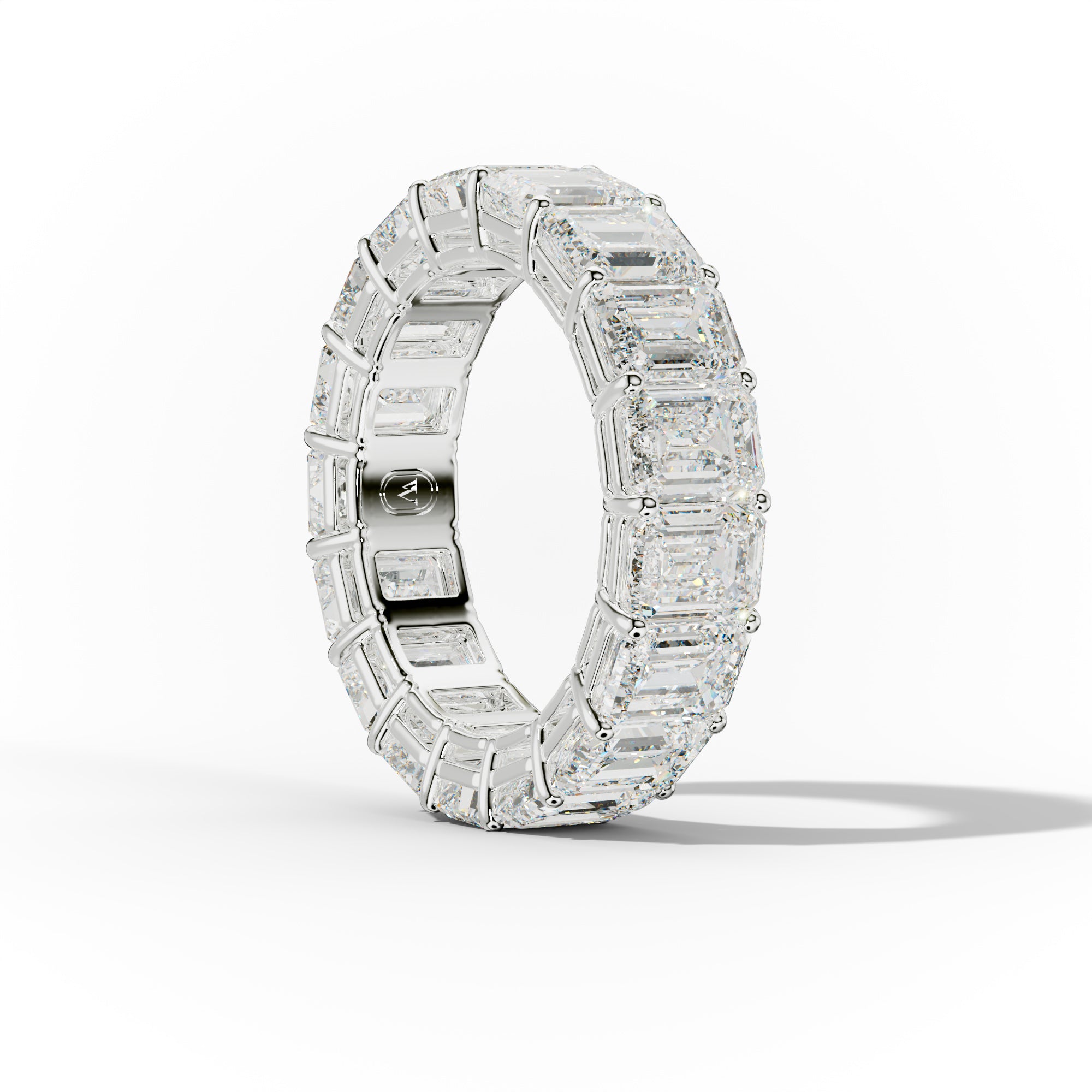 9.0 ct. Emerald Diamond Eternity Wedding Band