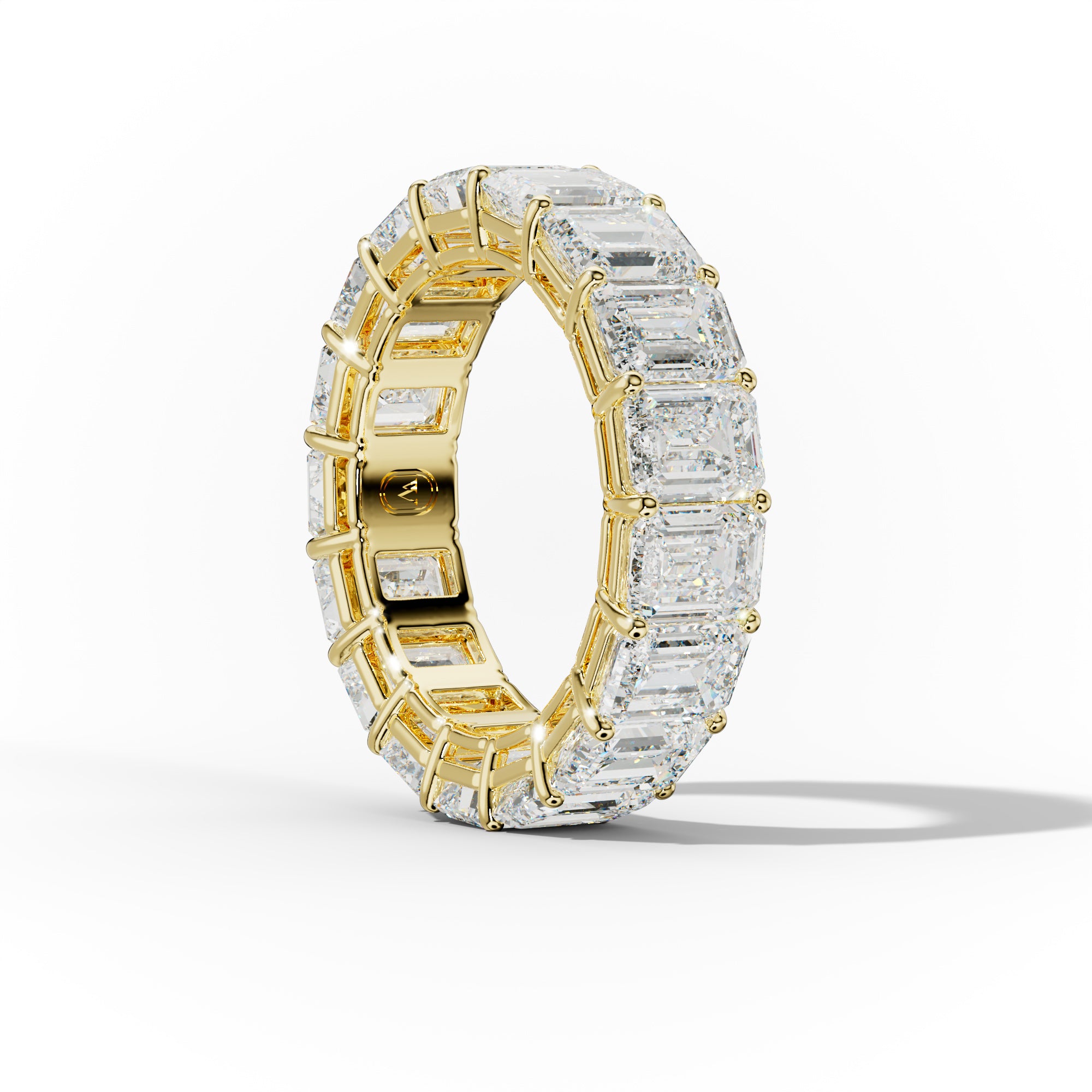 9.0 ct. Emerald Diamond Eternity Wedding Band