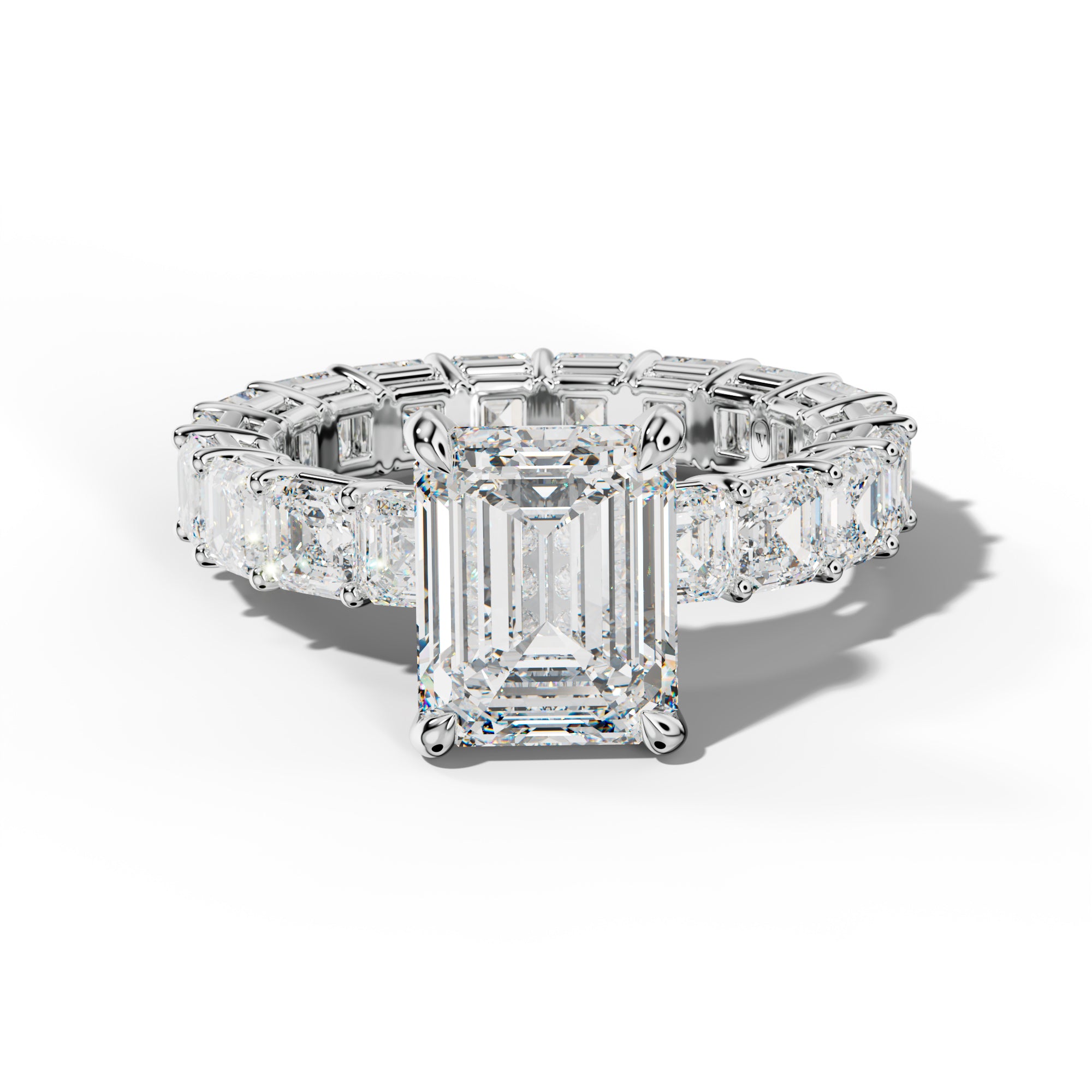 Amanda Emerald Cut Engagement Ring With Asscher Side Stones