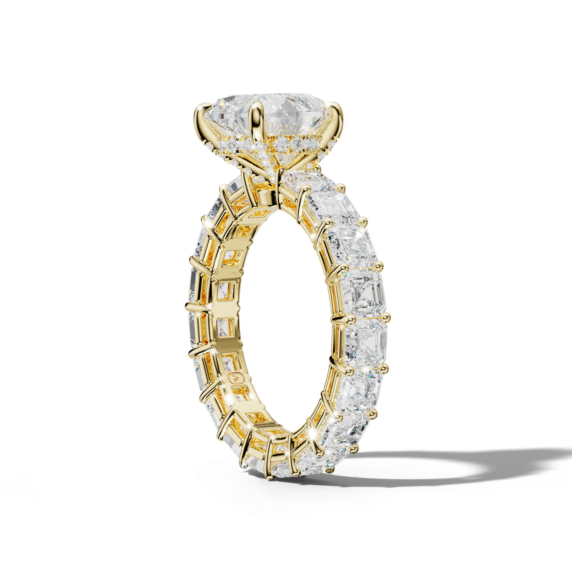 Amanda Heart Diamond Engagement Ring With Asscher Side Stones