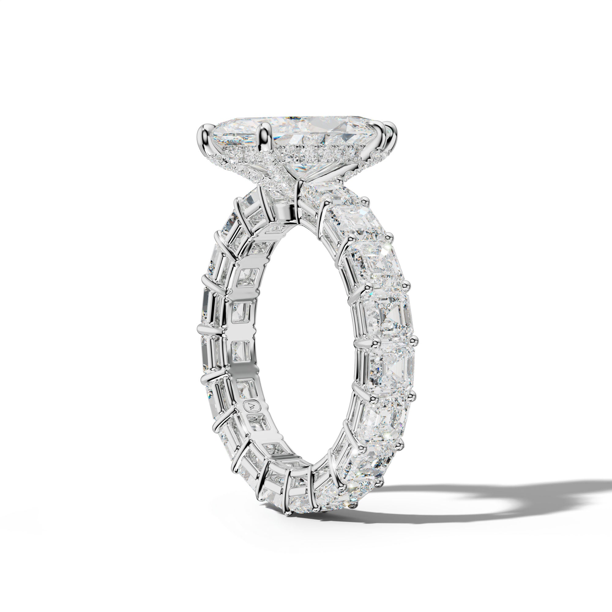 Amanda Marquise Diamond Engagement Ring With Asscher Side Stones