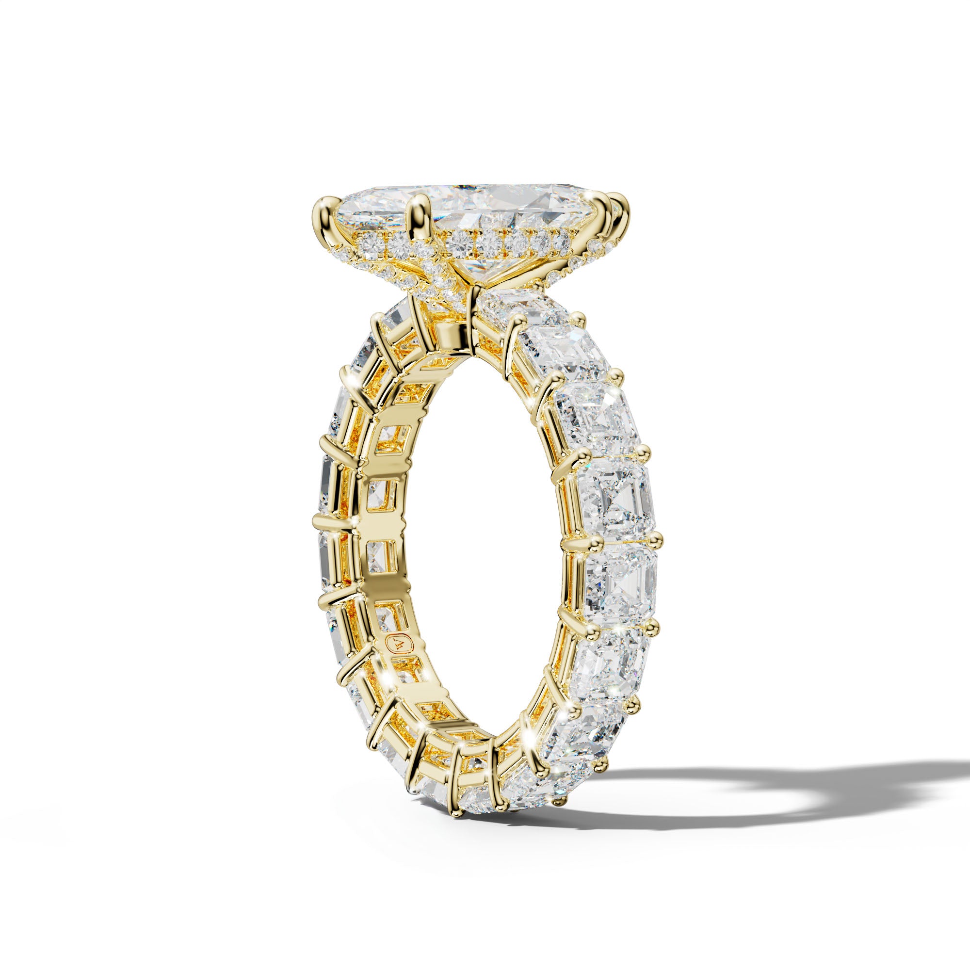 Amanda Marquise Diamond Engagement Ring With Asscher Side Stones