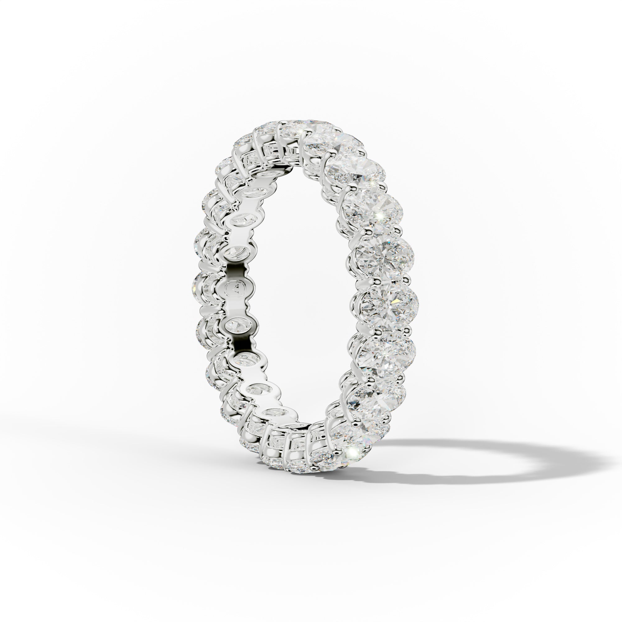 3.0 Carat Oval Cut Diamond Eternity Band Shared Prong