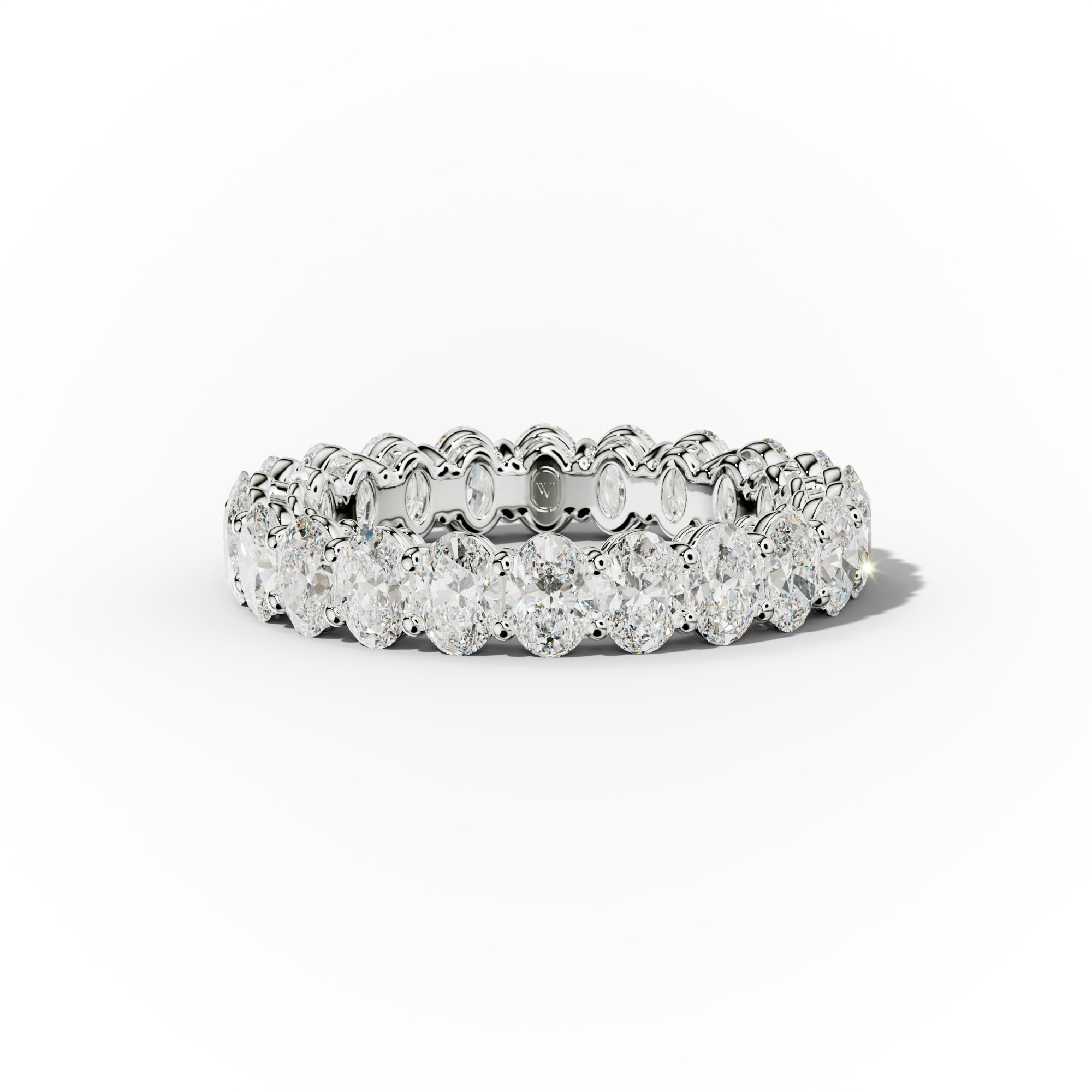 3.0 Carat Oval Cut Diamond Eternity Band Shared Prong