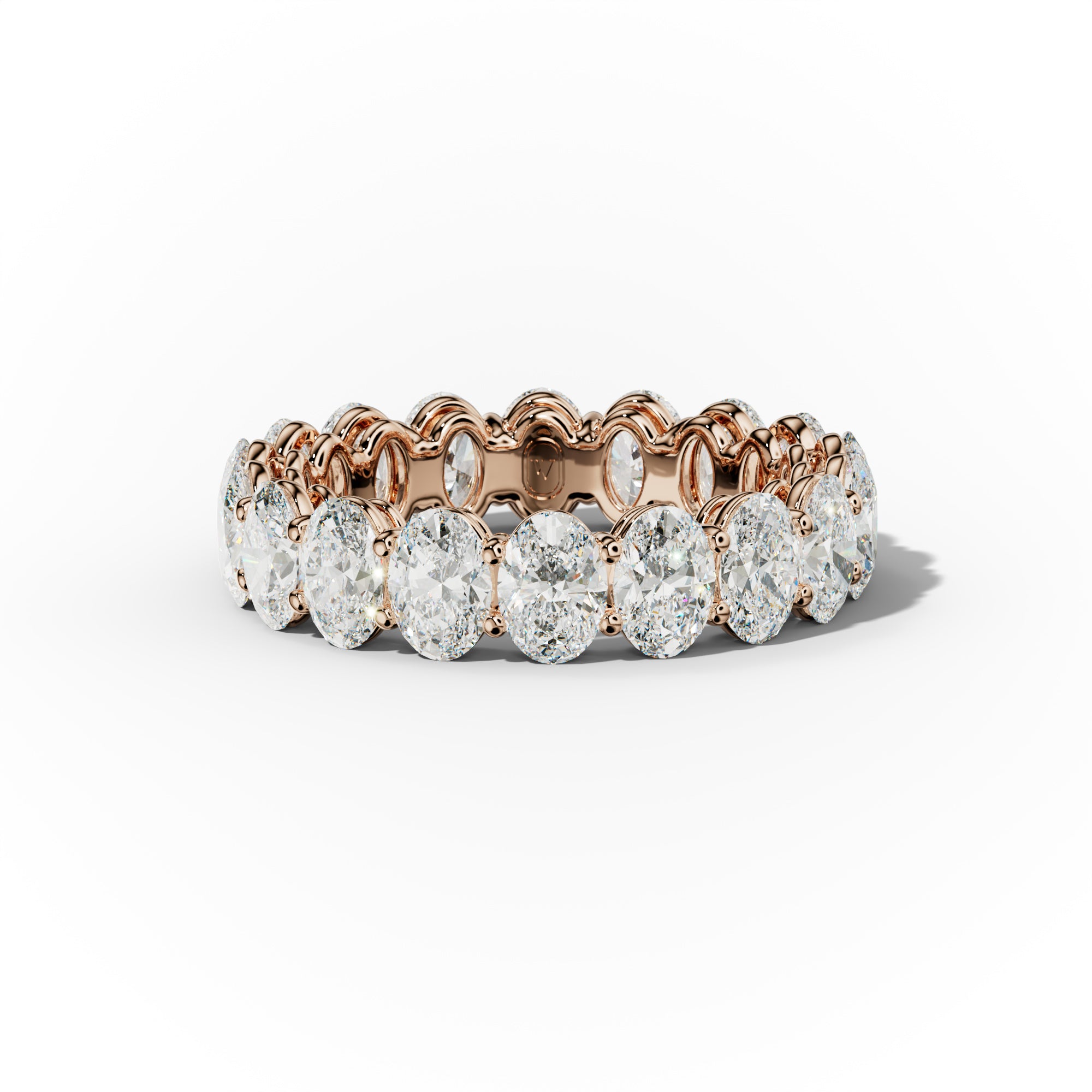 5.0 Carat Oval Cut Diamond Eternity Band Shared Prong