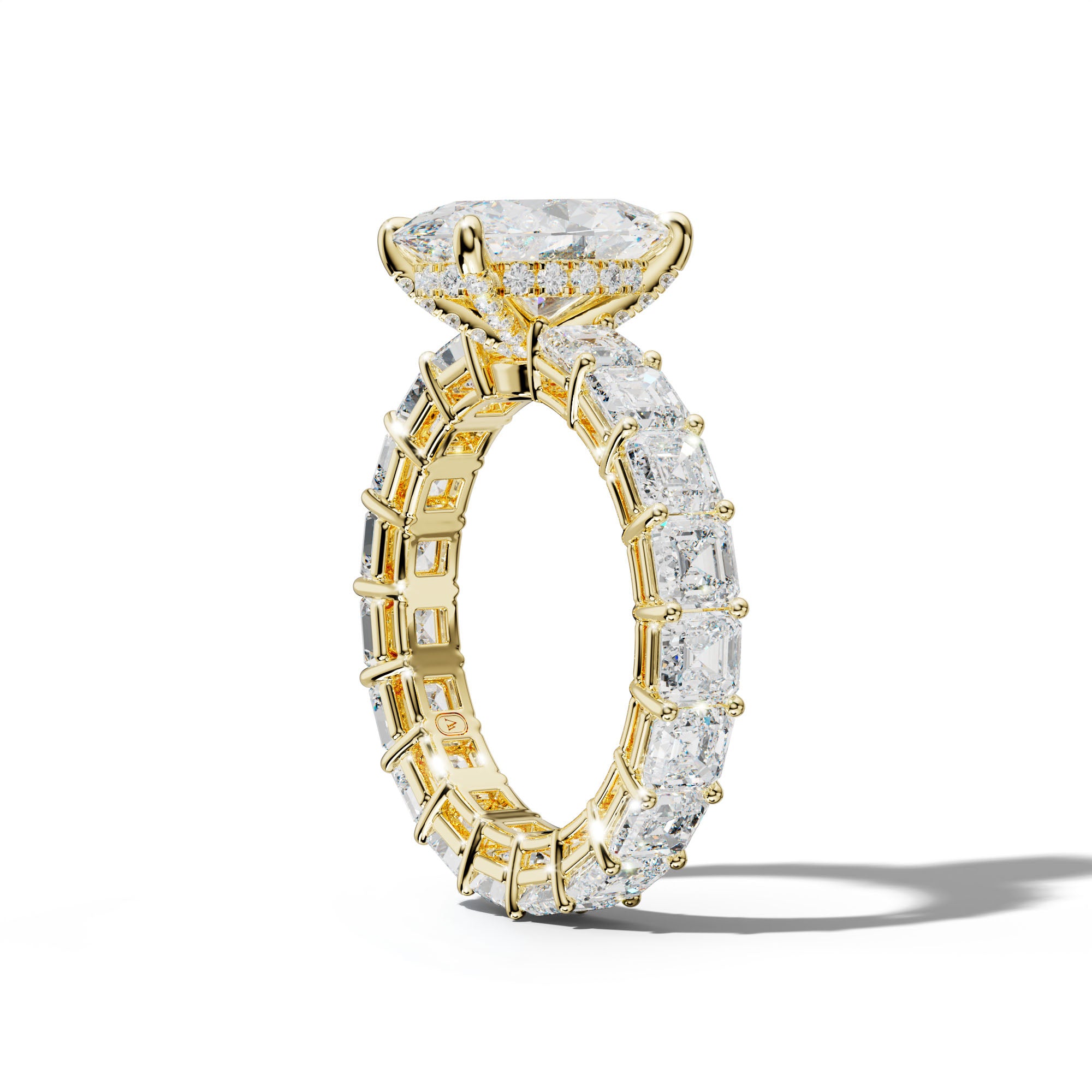 Amanda Oval Diamond Engagement Ring With Asscher Side Stones