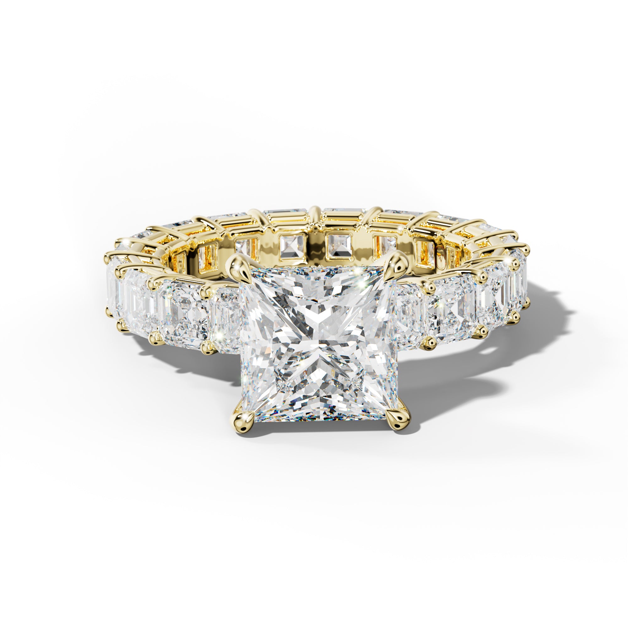 Amanda Princess Cut Engagement Ring With Asscher Side Stones