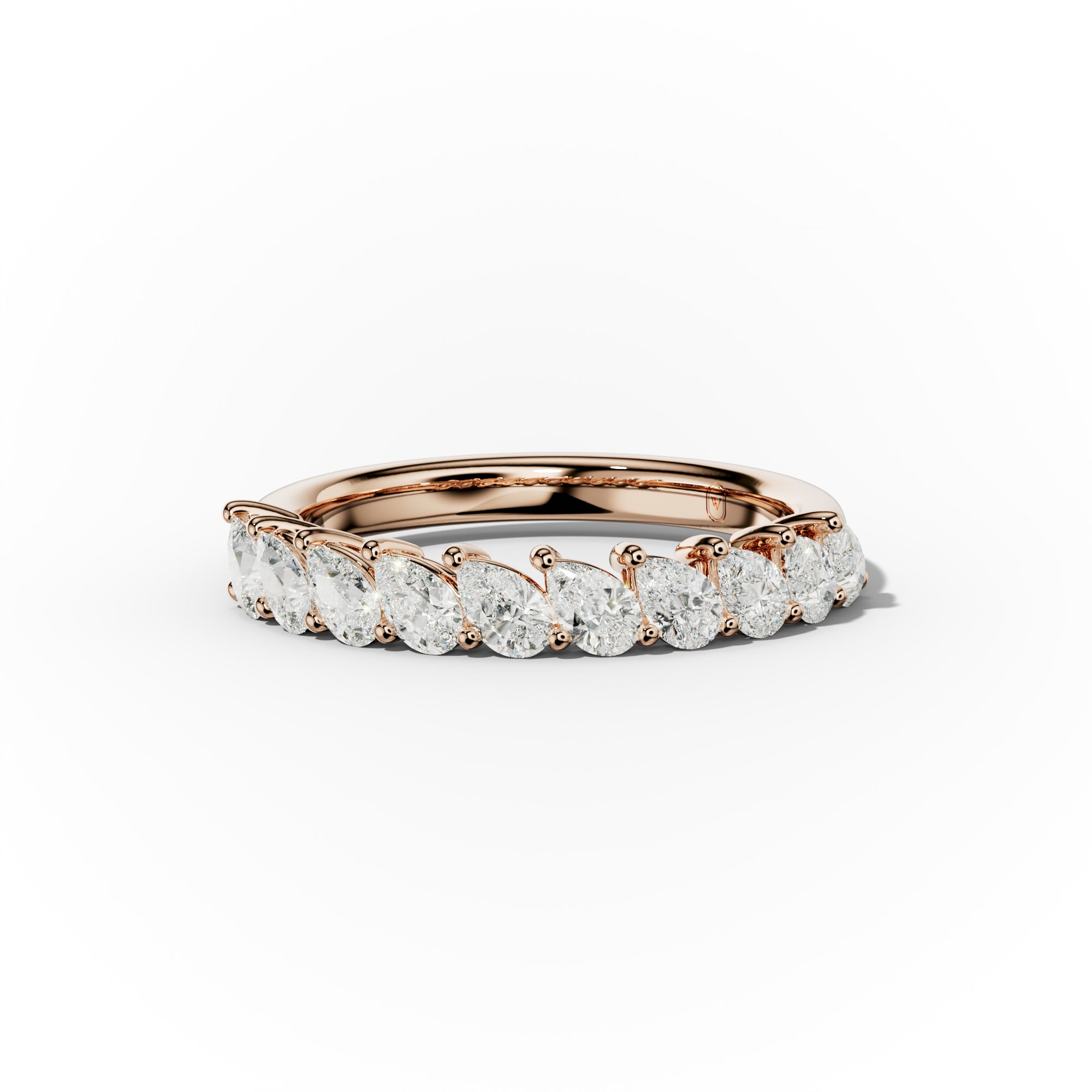 1.0 Carat Slanted Pear Diamond Anniversary Ring