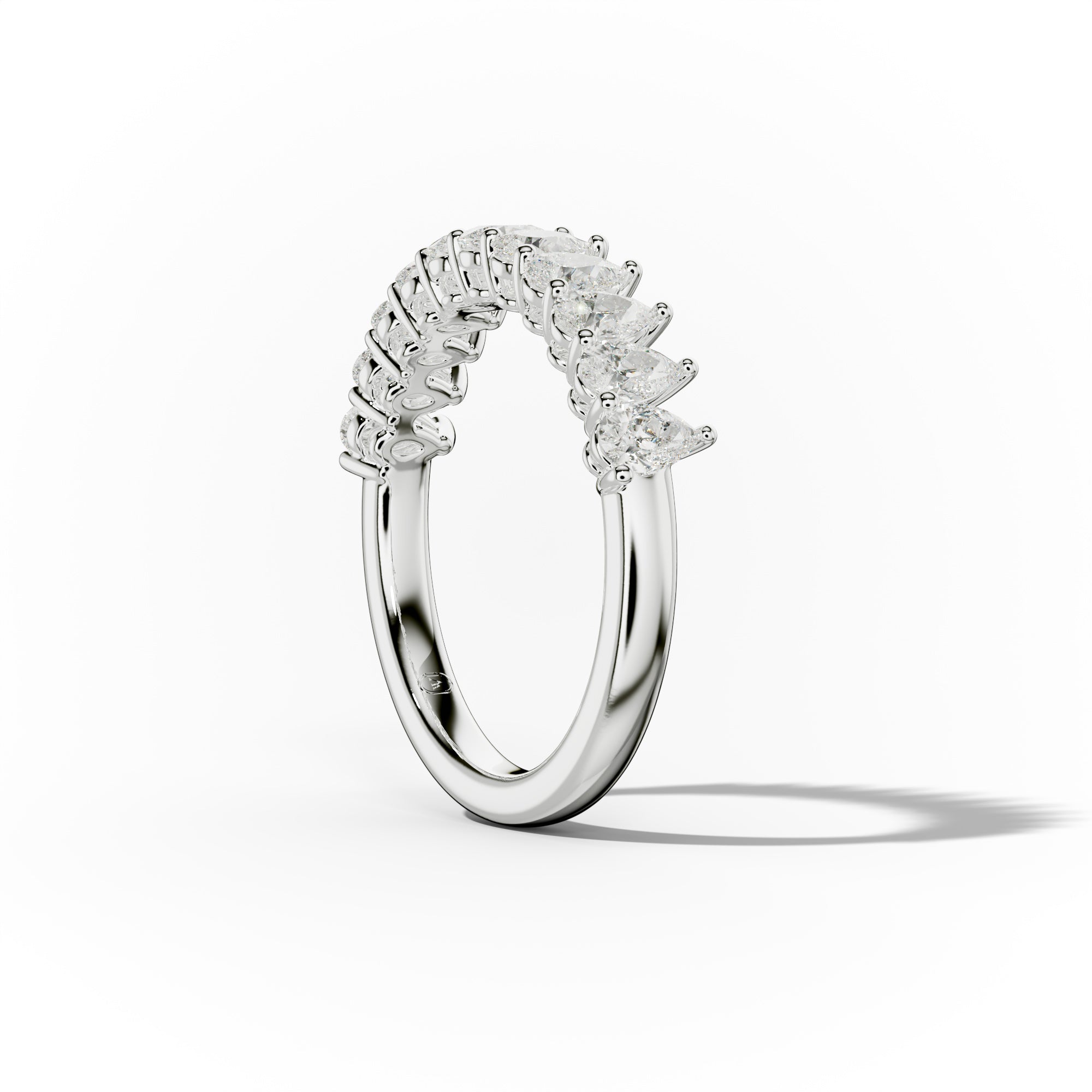1.0 Carat Pear Diamond Anniversary Band